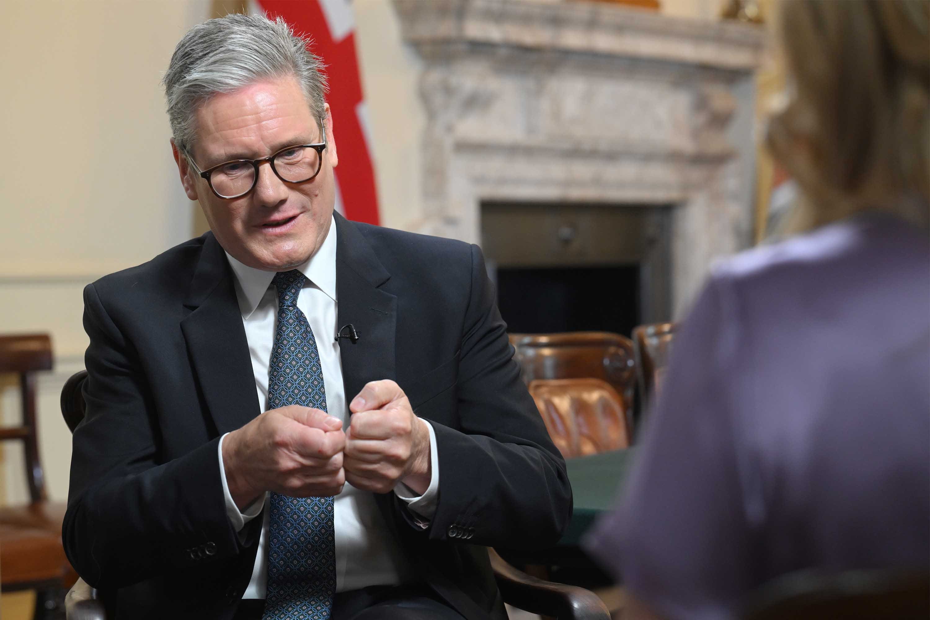 Prime Minister Sir Keir Starmer, during a ‘pre-record’ for the BBC 1 current affairs programme, Sunday With Laura Kuenssberg (BBC/PA)