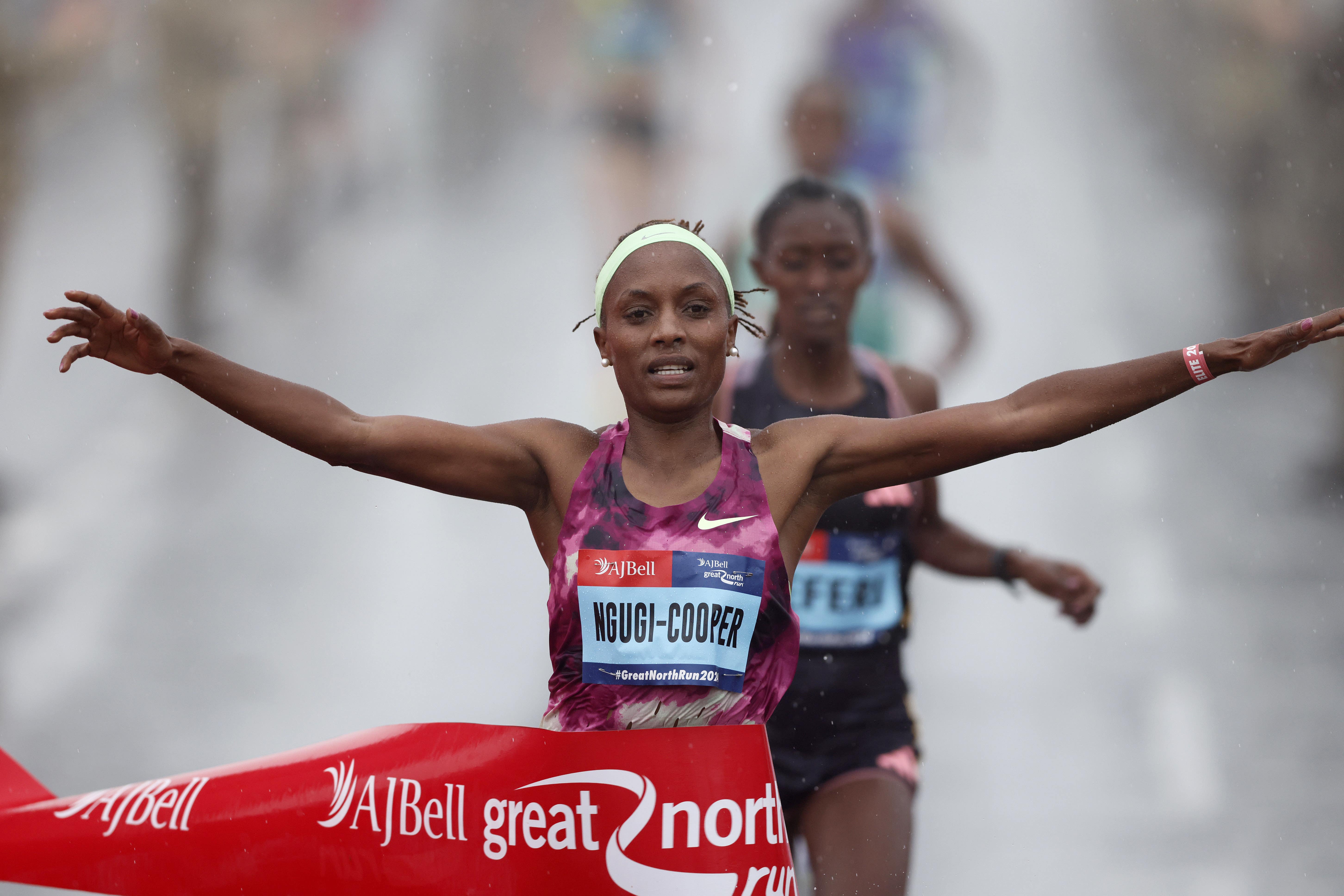 Mary Ngugi-Cooper wins the women’s race (Richard Sellers/PA)