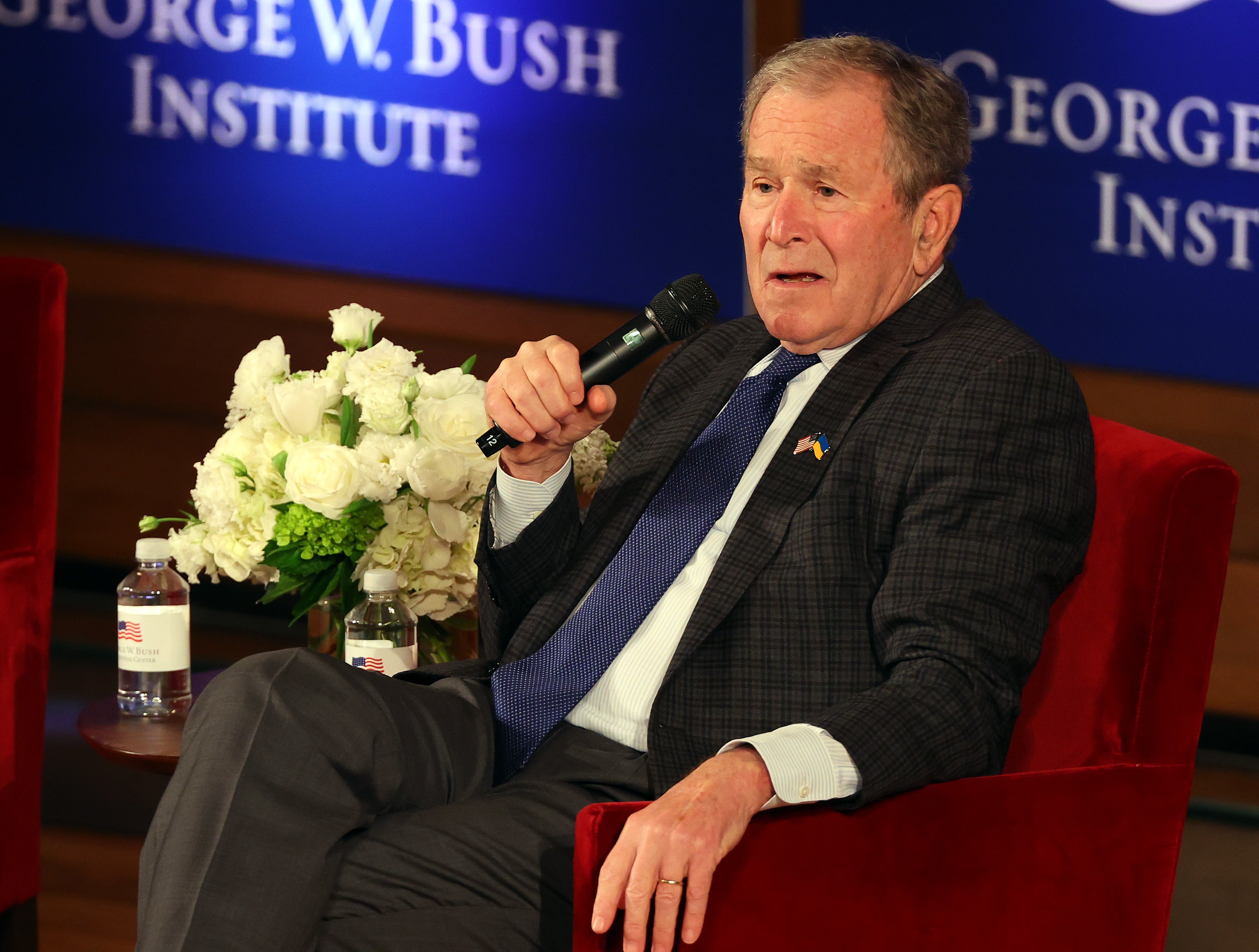 Former President George W. Bush speaks during the Struggle for Freedom Conference at George W. Bush Presidential Center on November 16, 2022 in Dallas, Texas. He has chosen not to endorse anyone in the 2024 presidential election