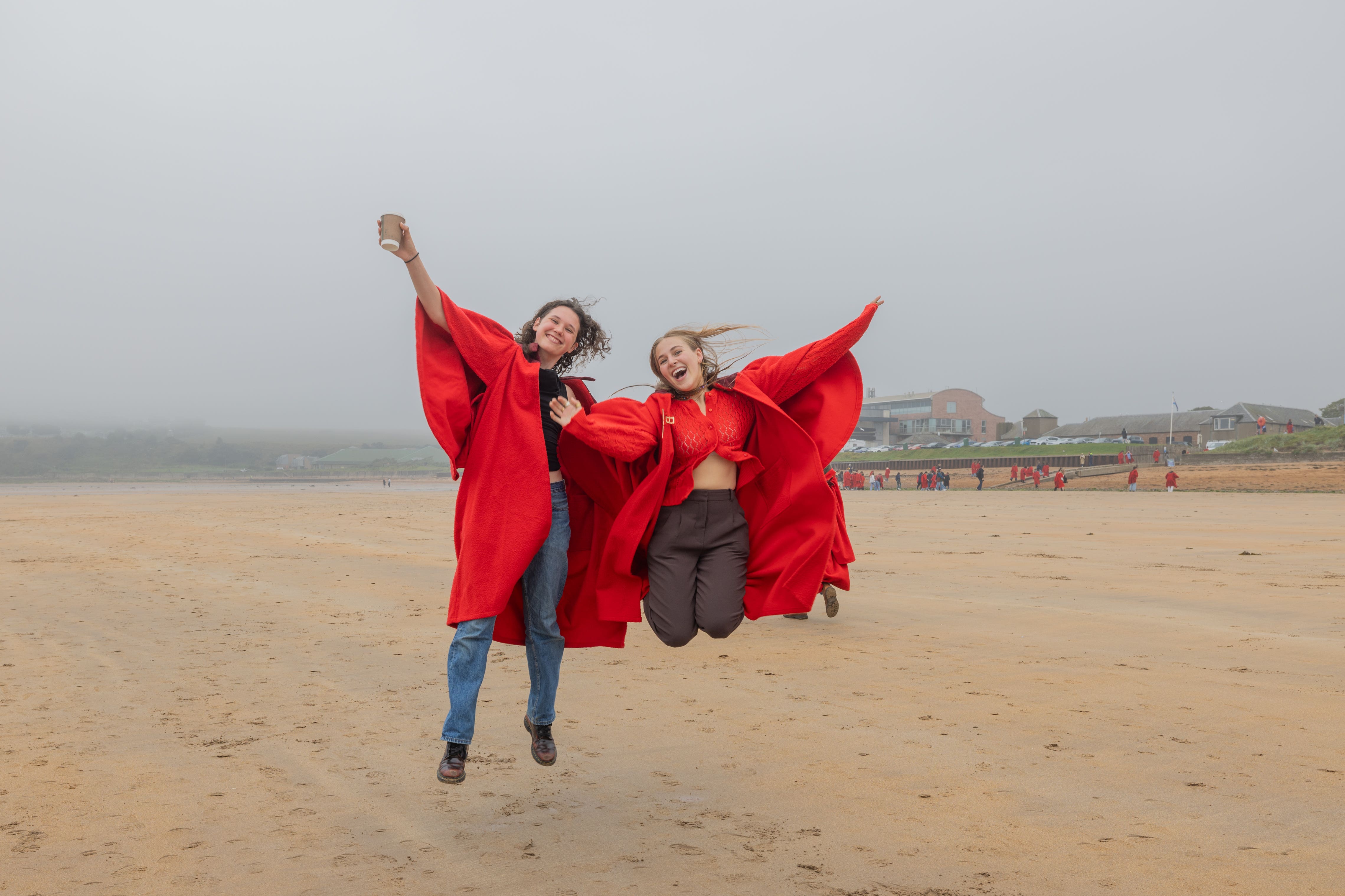 Students celebrate Pier Walk 2024 (University of St Andrews/PA)