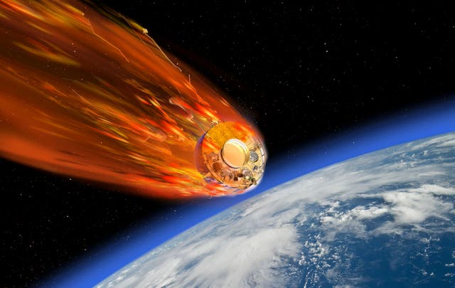 <p>Artist’s impression of European satellite making fiery reentry to Earth after 24 years in space</p>