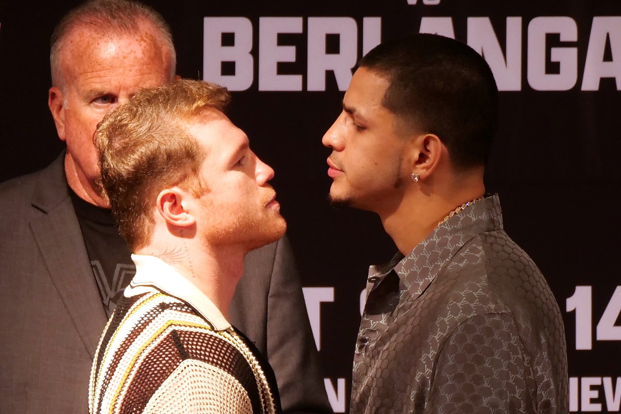 Canelo facing off with Edgar Berlanga ahead of their Las Vegas showdown