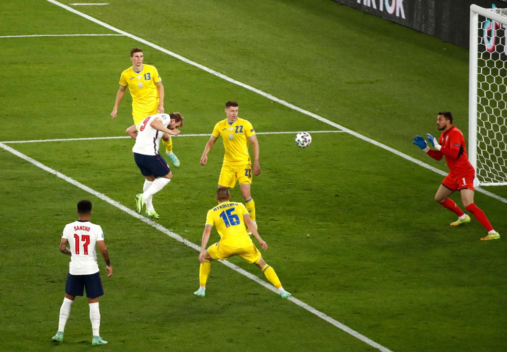 Kane scored two goals against Ukraine as England reach the semi-finals of Euro 2020