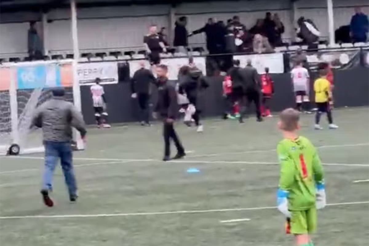 Massive brawl between adults at under 10s football match probed by police