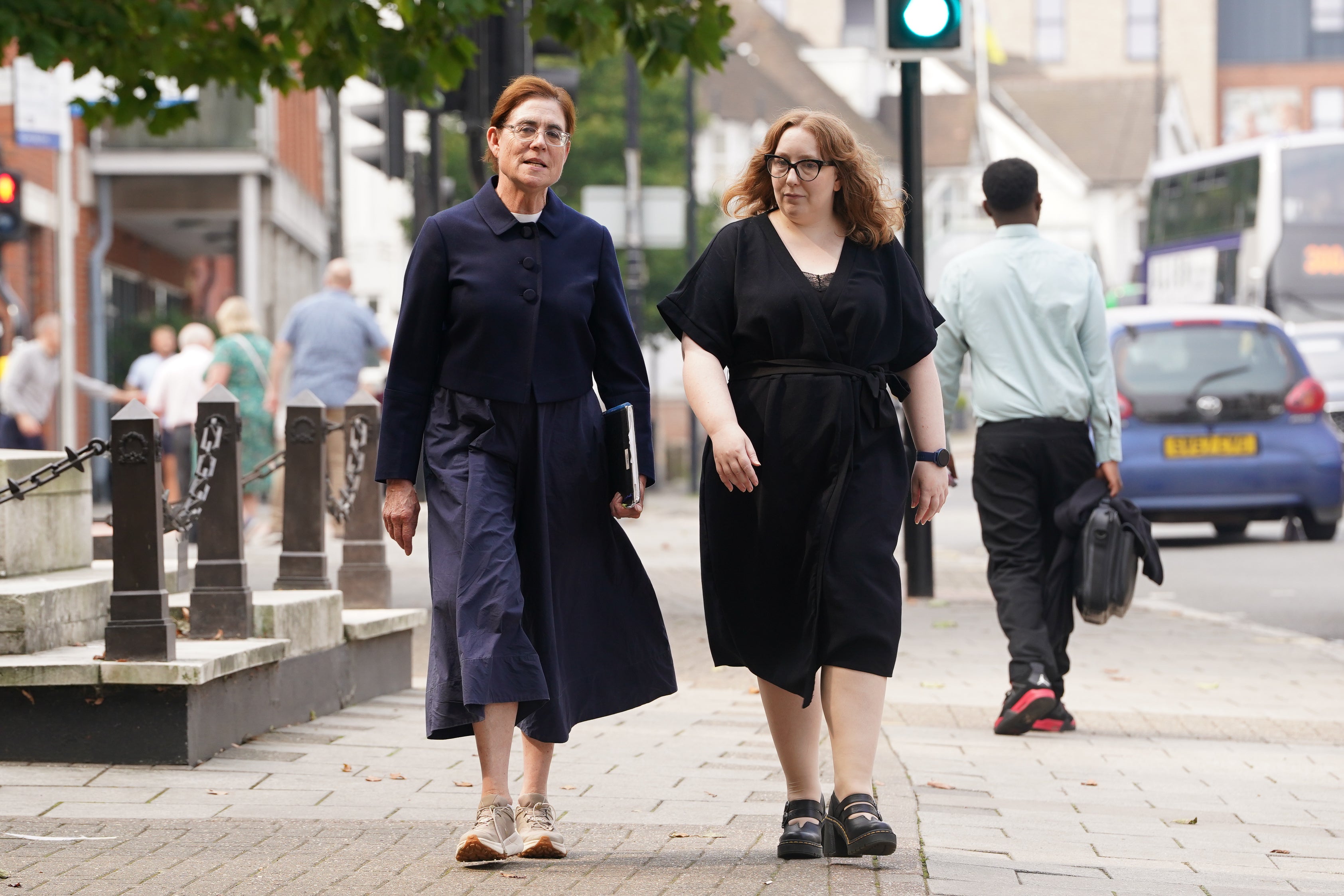 Chair of the Lampard Inquiry, Baroness Kate Lampard (L) and Natalie Smith, deputy secretary
