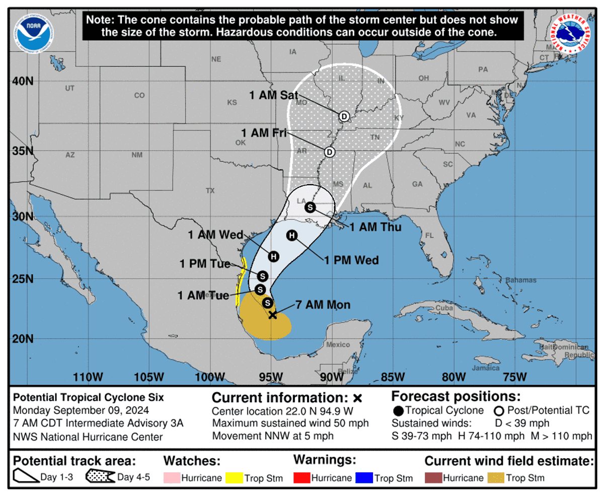Mapped: Tropical storm that&rsquo;s headed for Texas expected to strengthen into a hurricane