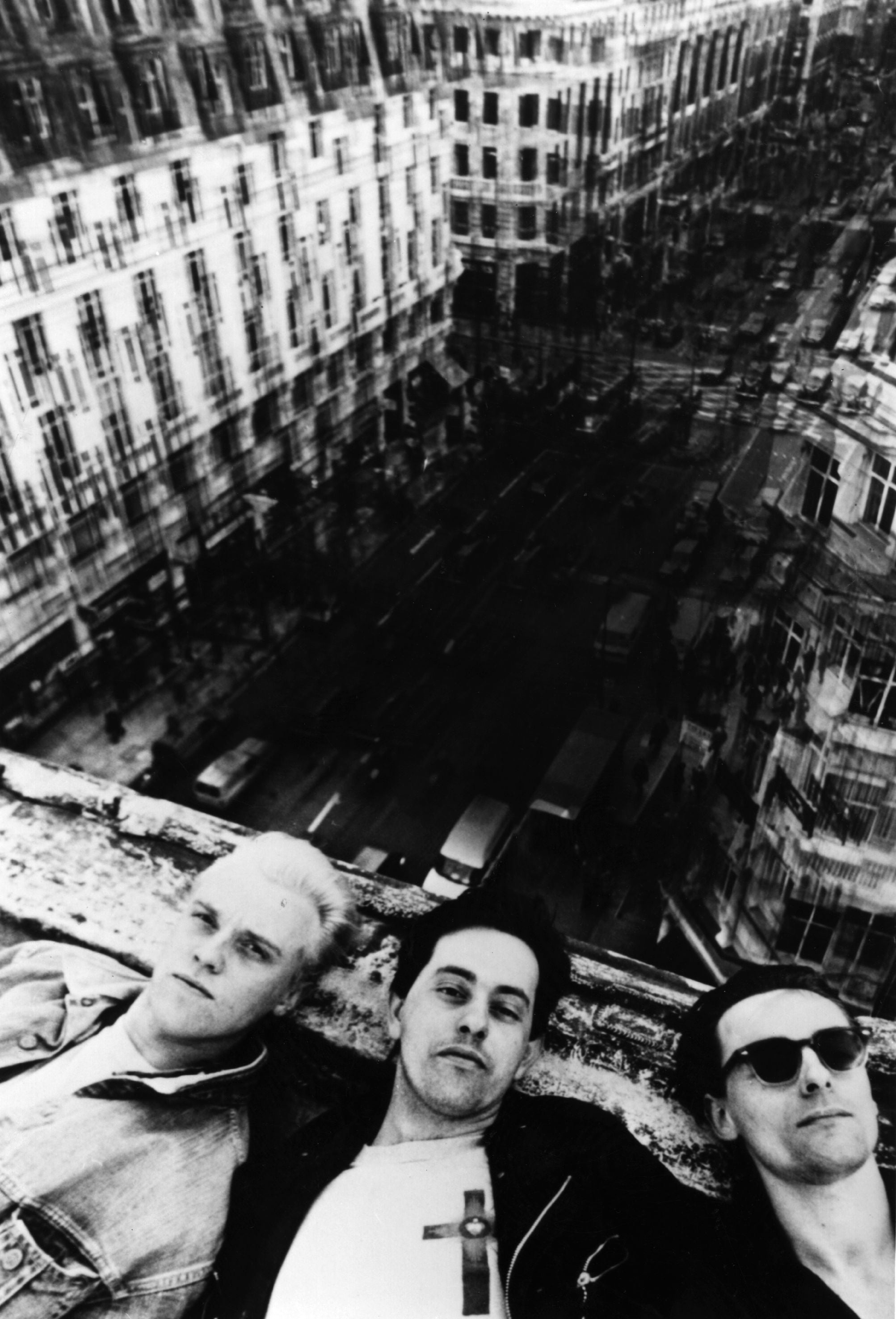 L-R: Ian Craig Marsh, Martyn Ware and Glenn Gregory of British electronic pop trio Heaven 17 in 1982