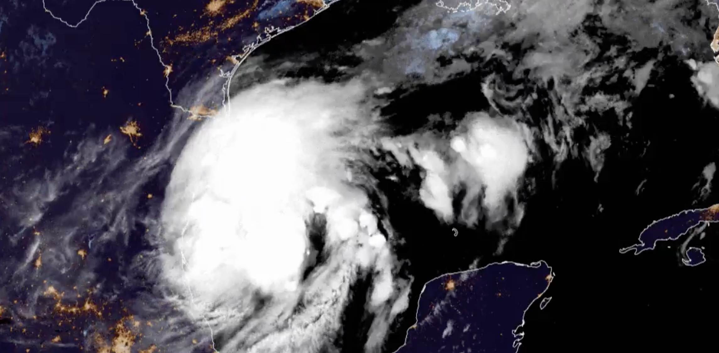 Tropical Storm Francine moves over the Gulf of Mexico in a satellite image from the National Hurricane Center. The Atlantic’s hurricane season is picking up after a strange quiet period at the end of August and into September. This is the sixth named storm of the year.