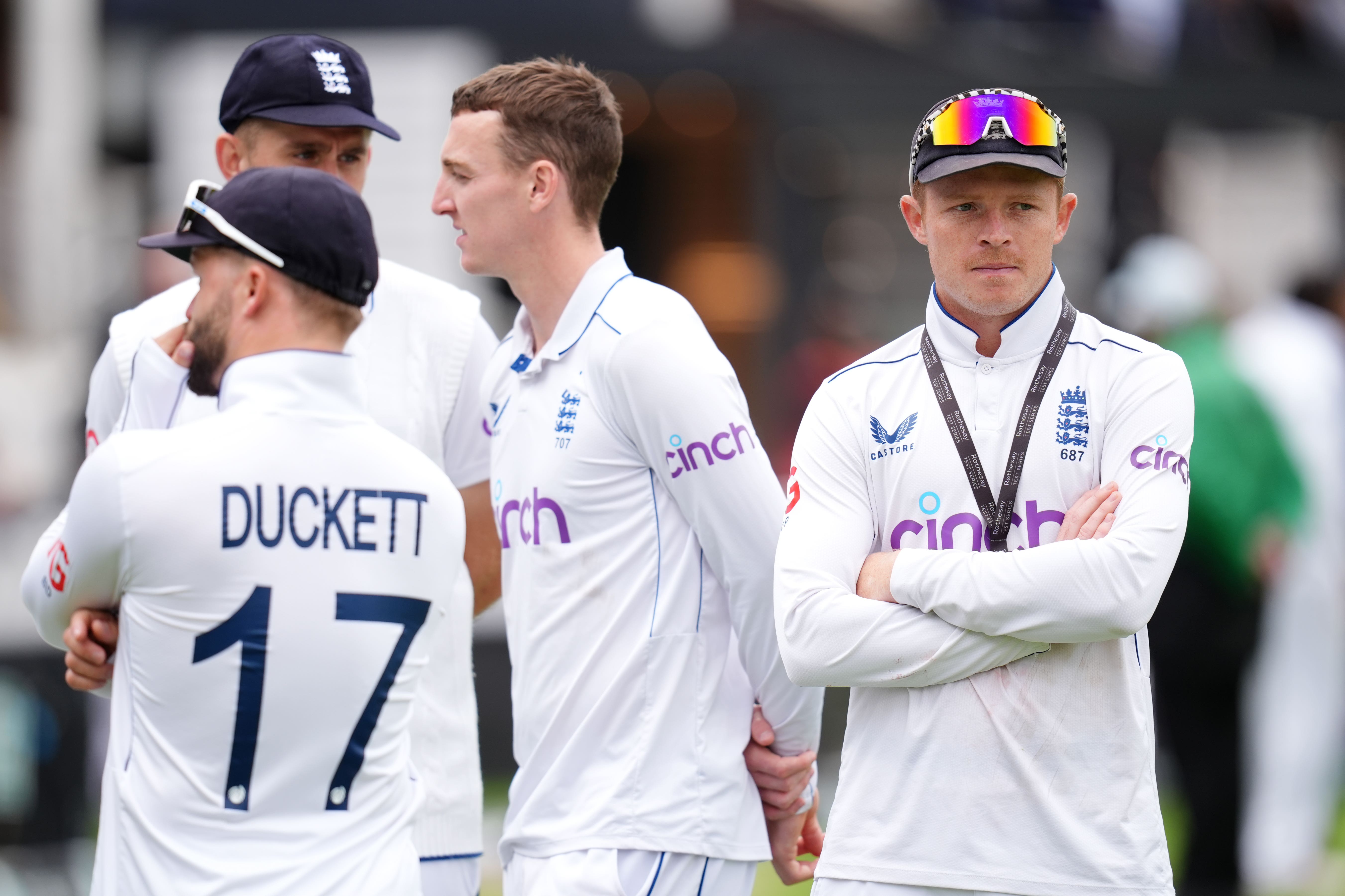 Ollie Pope (right) was England’s stand-in captain during the series (John Walton/PA)