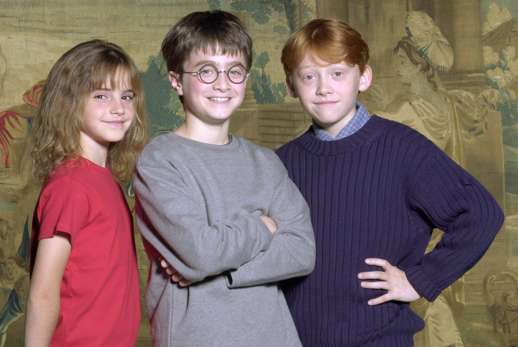 Emma Watson, Daniel Radcliffe, and Rupert Grint in 2000