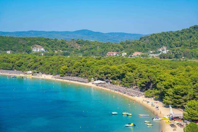 UK holidaymakers are flocking to new places like Skiathos (Alamy/PA)