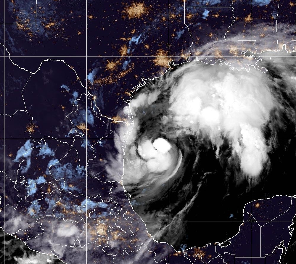 Tropical Storm Francine mapped System forecast to hurricane as