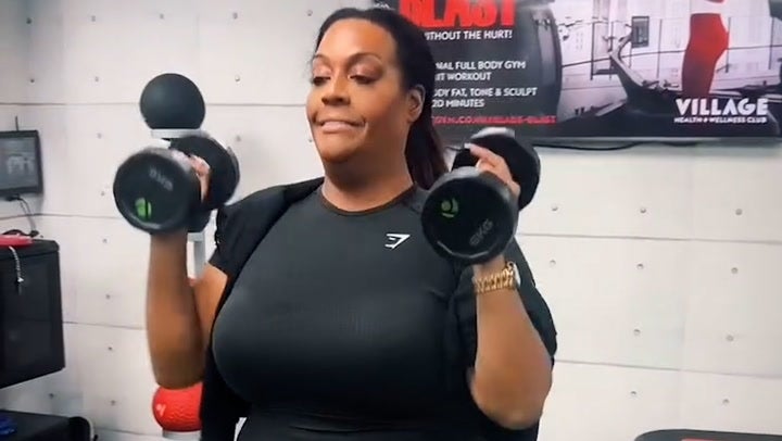 <p>Alison Hammond shares gruelling gym workout after 11 stone weight loss.</p>