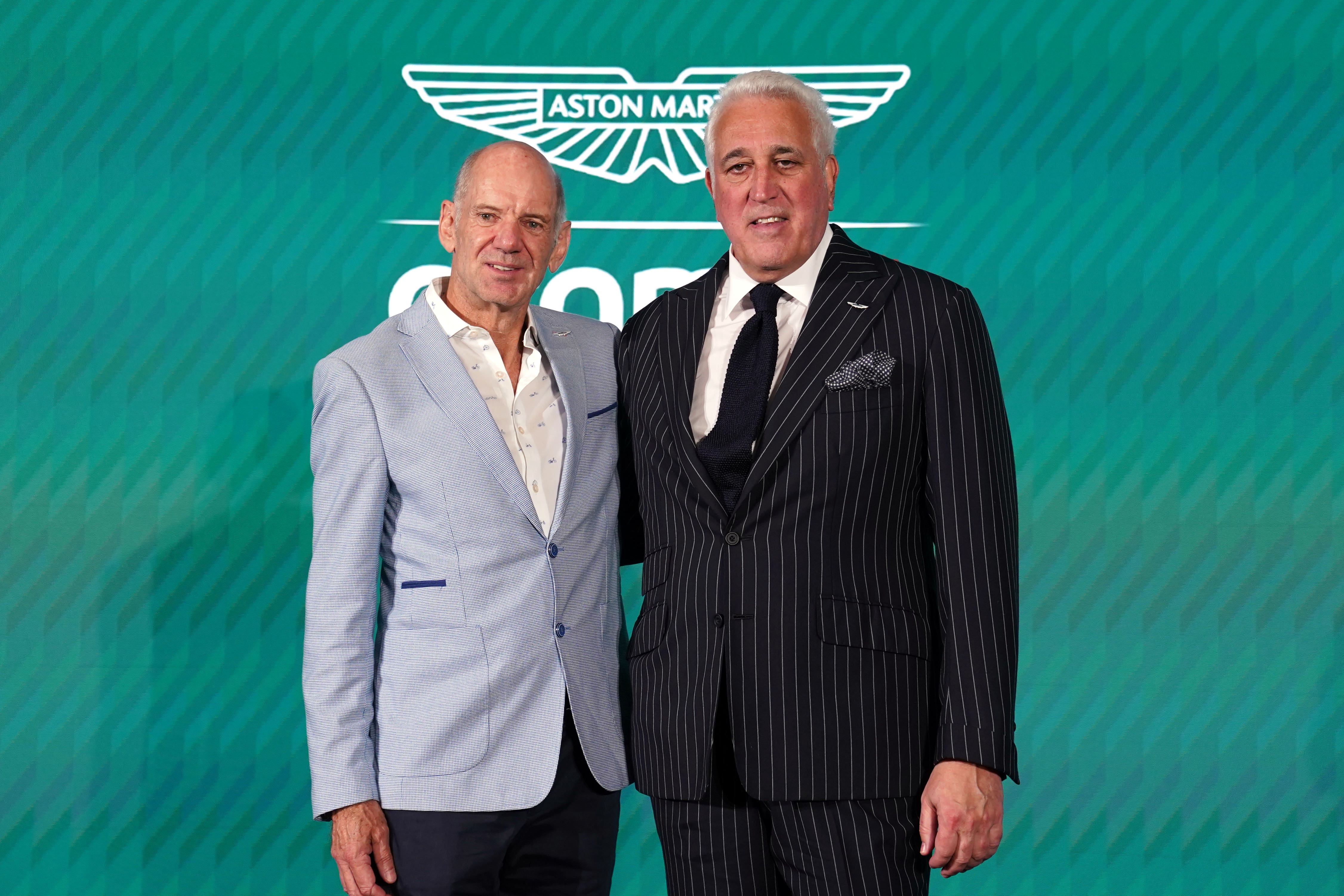 Newey with Aston Martin executive chairman Lawrence Stroll on Tuesday