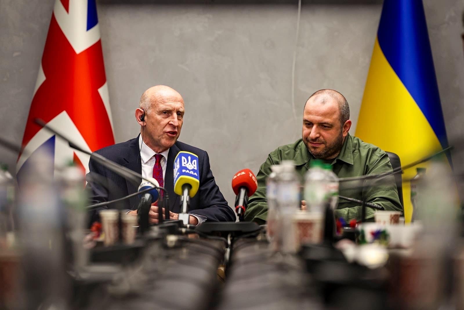 Defence Secretary John Healey pictured with his Ukrainian counterpart Rustem Umerov during a visit to Odesa in July (Ministry of Defence/PA)