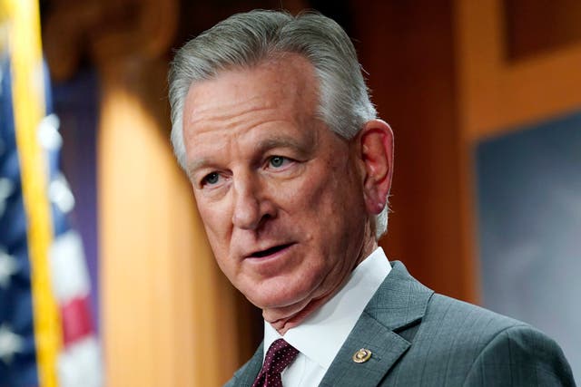 <p>Senator Tommy Tuberville said the US military ‘couldn’t beat anyone’ in comments he made to Fox News’ Laura Ingraham </p>