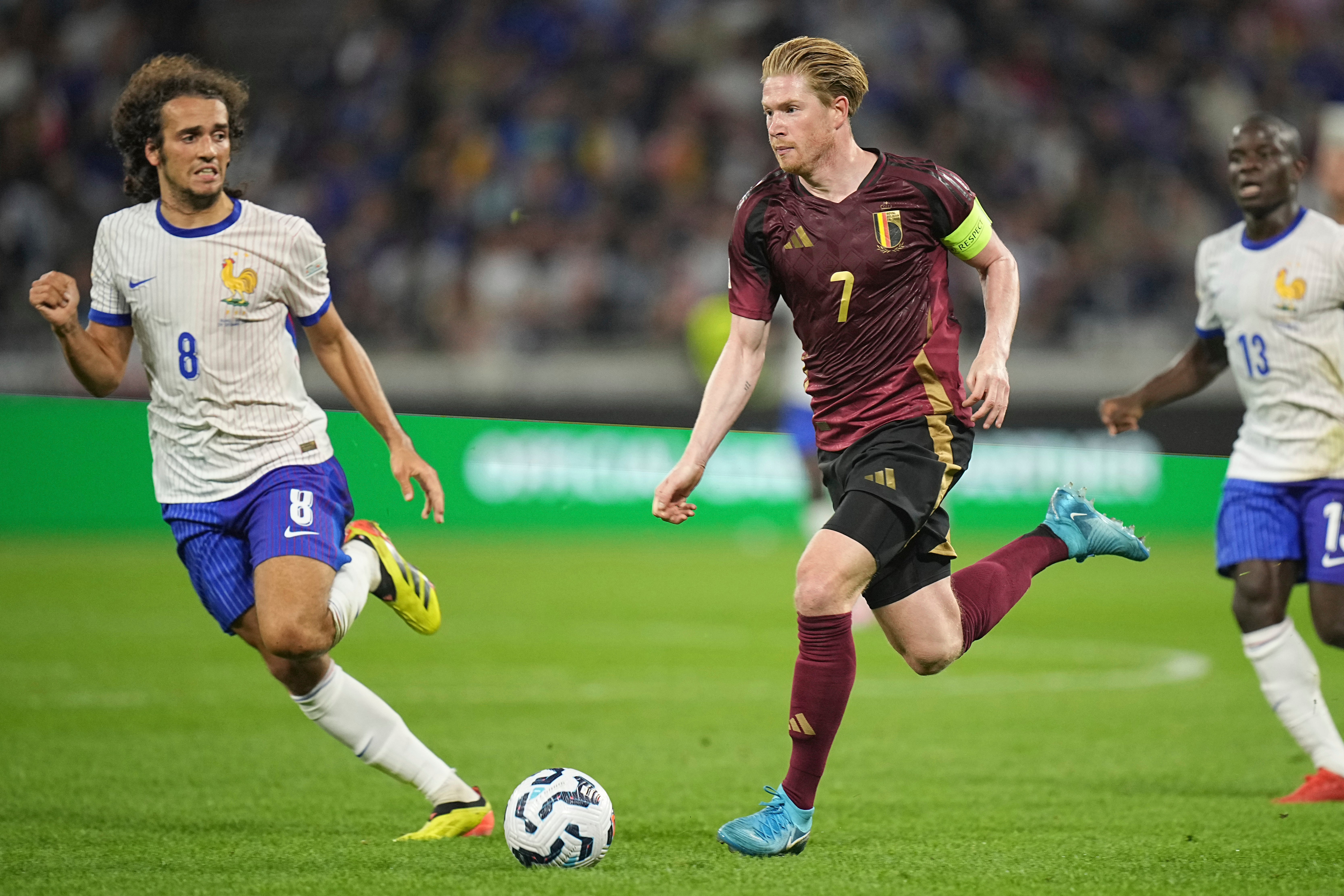 Kevin De Bruyne in action against France