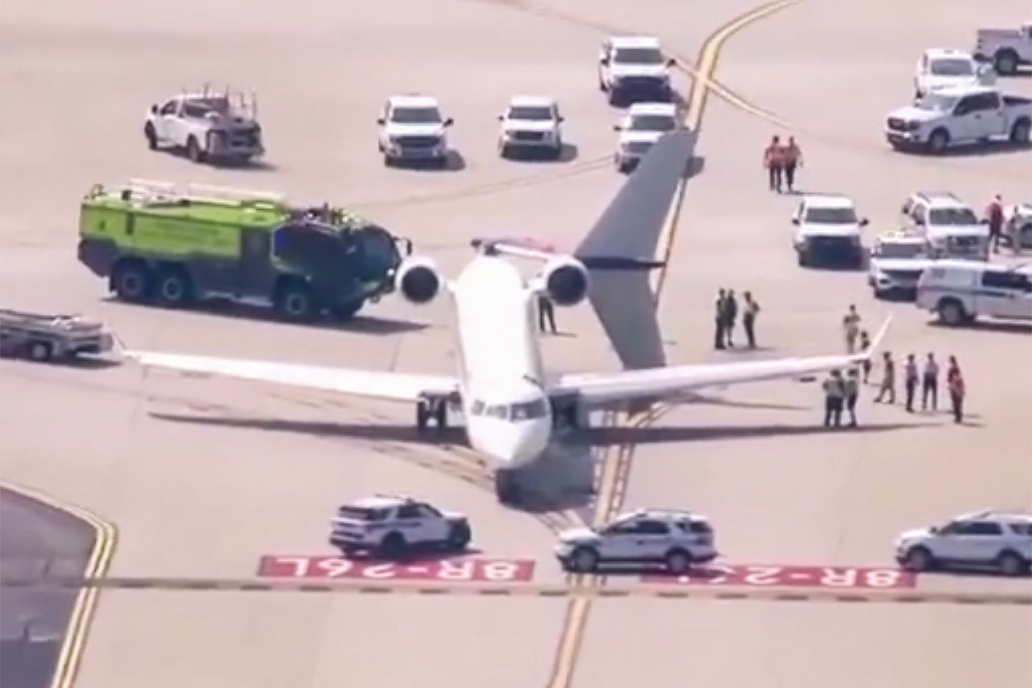 Plane with broken tail after collision between two aircraft at Hartsfield-Jackson Atlanta International Airport on Tuesday