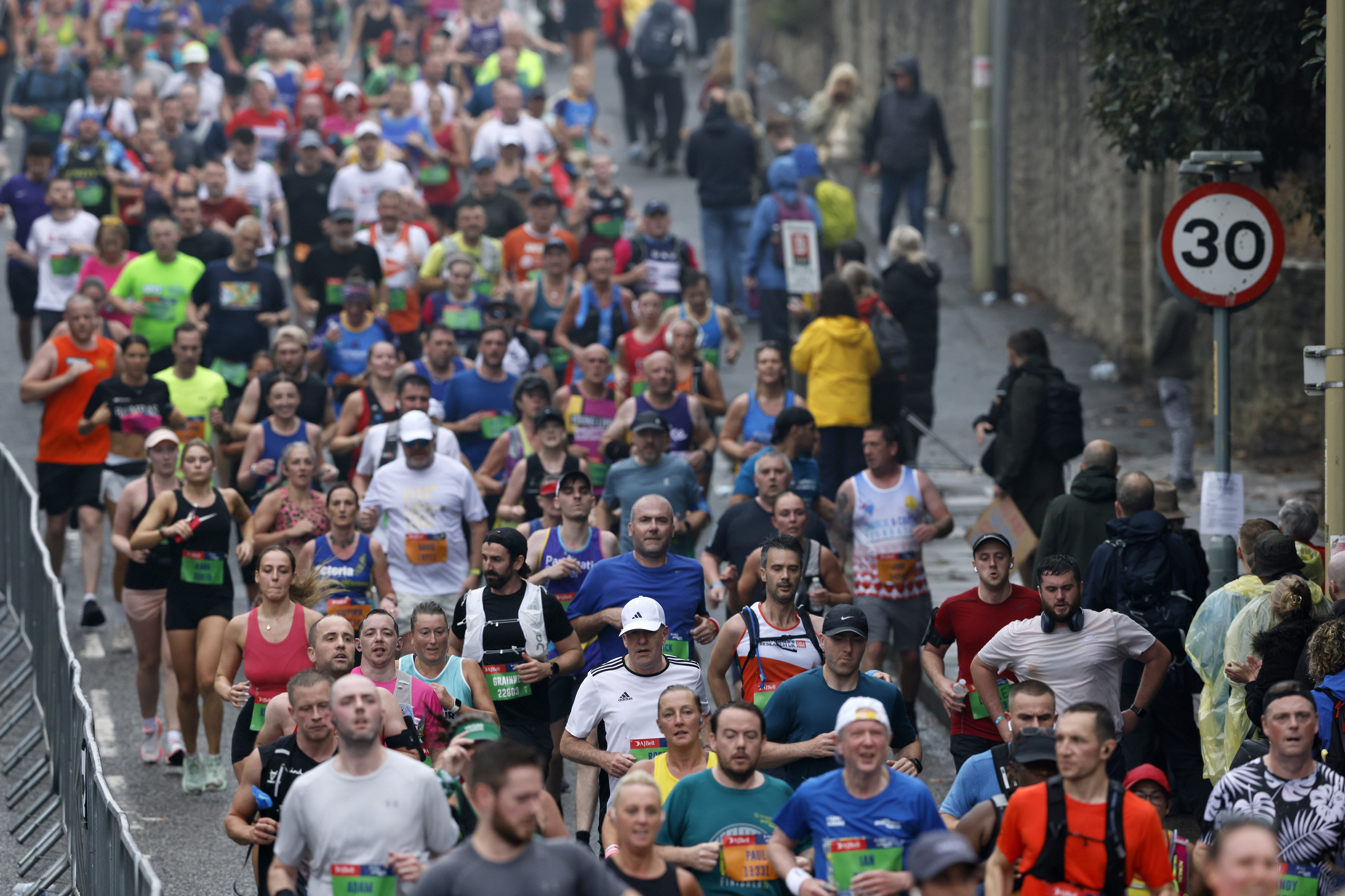 Runners during the Great North Run 2023 through Newcastle upon Tyne