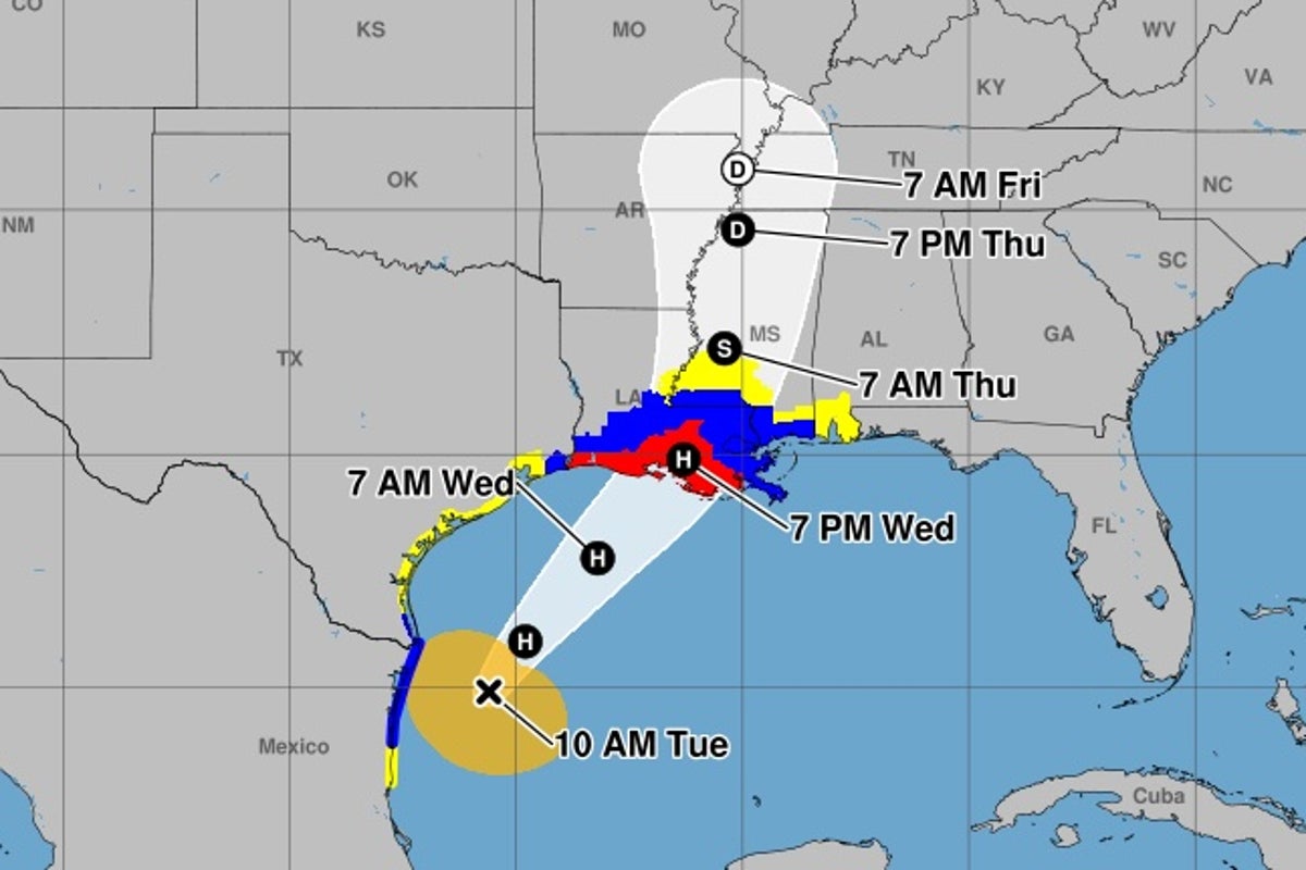 Tropical Storm Francine forecast to be Category 2 hurricane when it ...