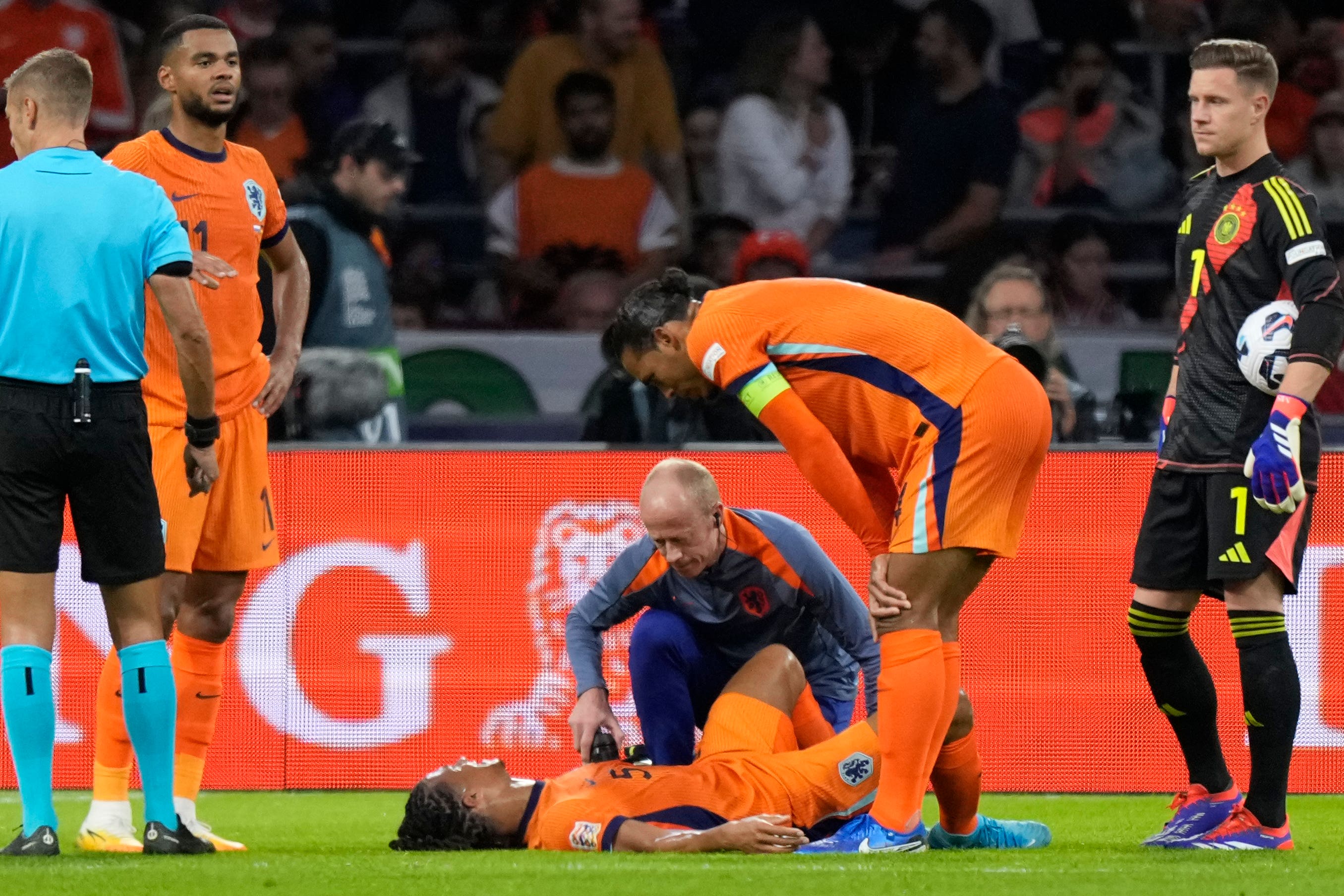 Nathan Ake was injured playing for the Netherlands