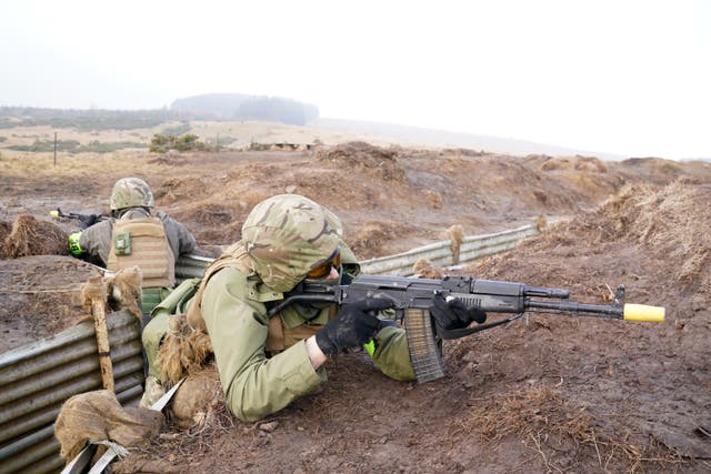 A quarter of the Army’s training estate is being used to train Ukrainian soldiers to resist Russia’s invasion (Owen Humphreys/PA)