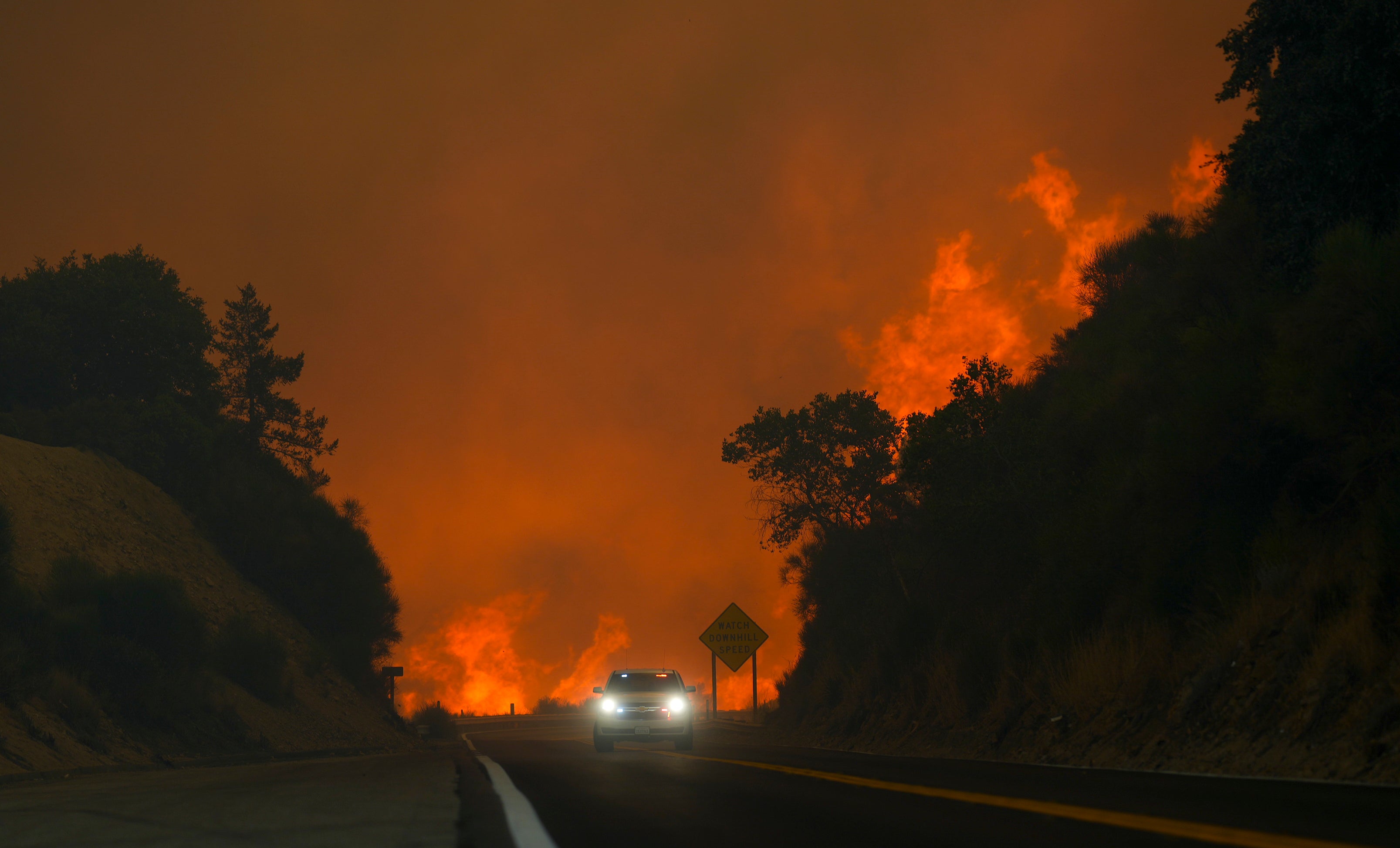 The Line Fire rages on in San Bernadino County. A 34-year-old now faces arson charges in connection with the destructive blaze threatening tens of thousands of buildings