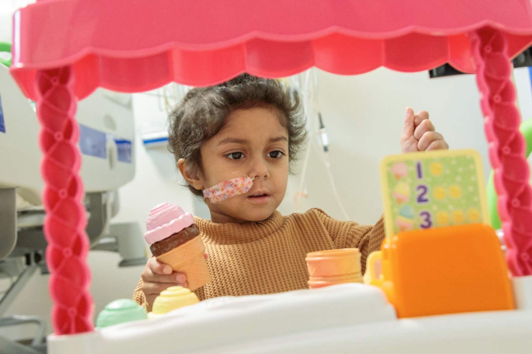 Four-year-old Yumna Abdul was delighted to join other children for her first day at primary school after being declared cancer-free following treatment for neuroblastoma (Gosh Charity/PA)