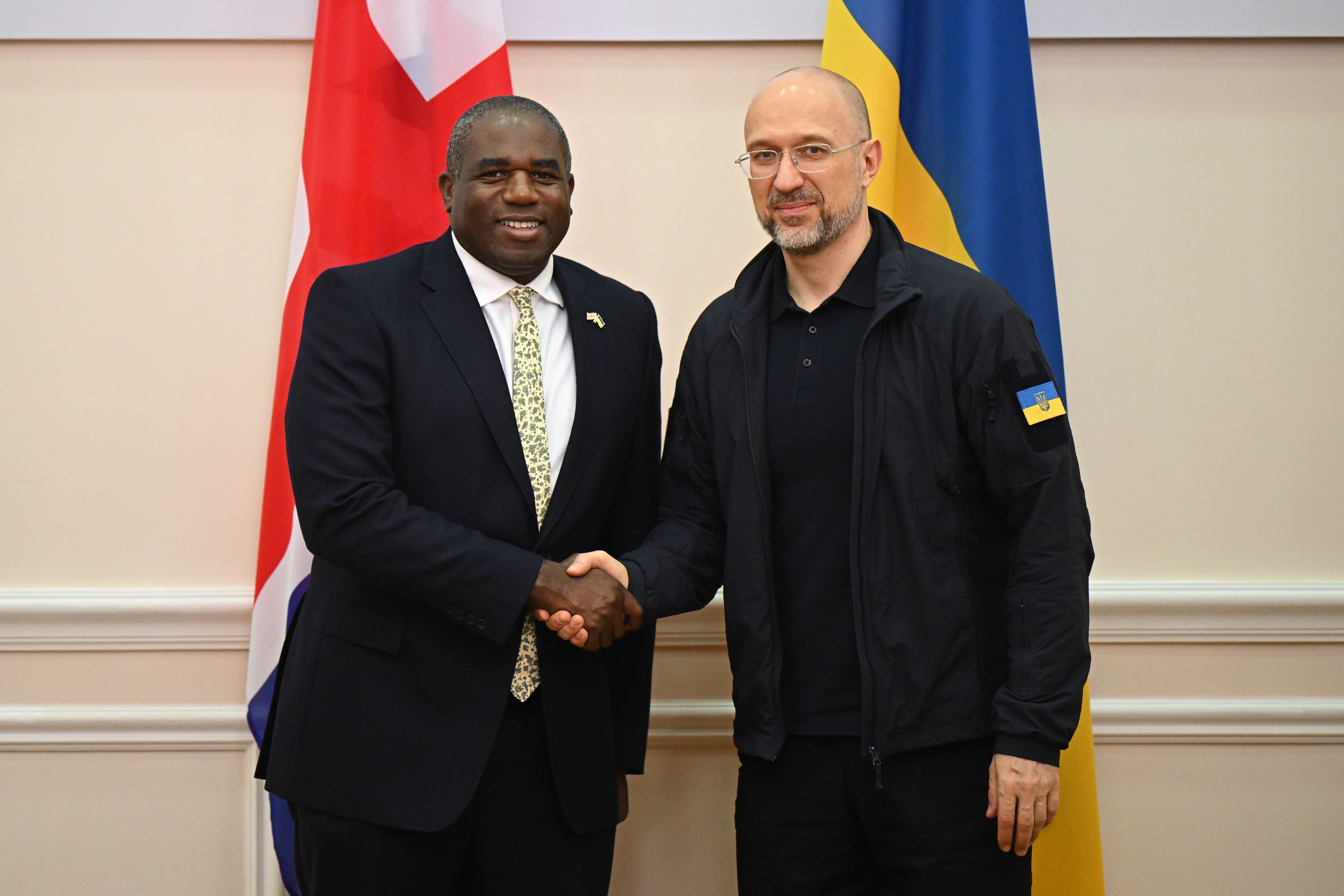 Foreign Secretary David Lammy attends a bilateral meeting with Ukrainian Prime Minister Denys Shmyhal and other officials during a visit to Kyiv in Ukraine (Leon Neal/PA)