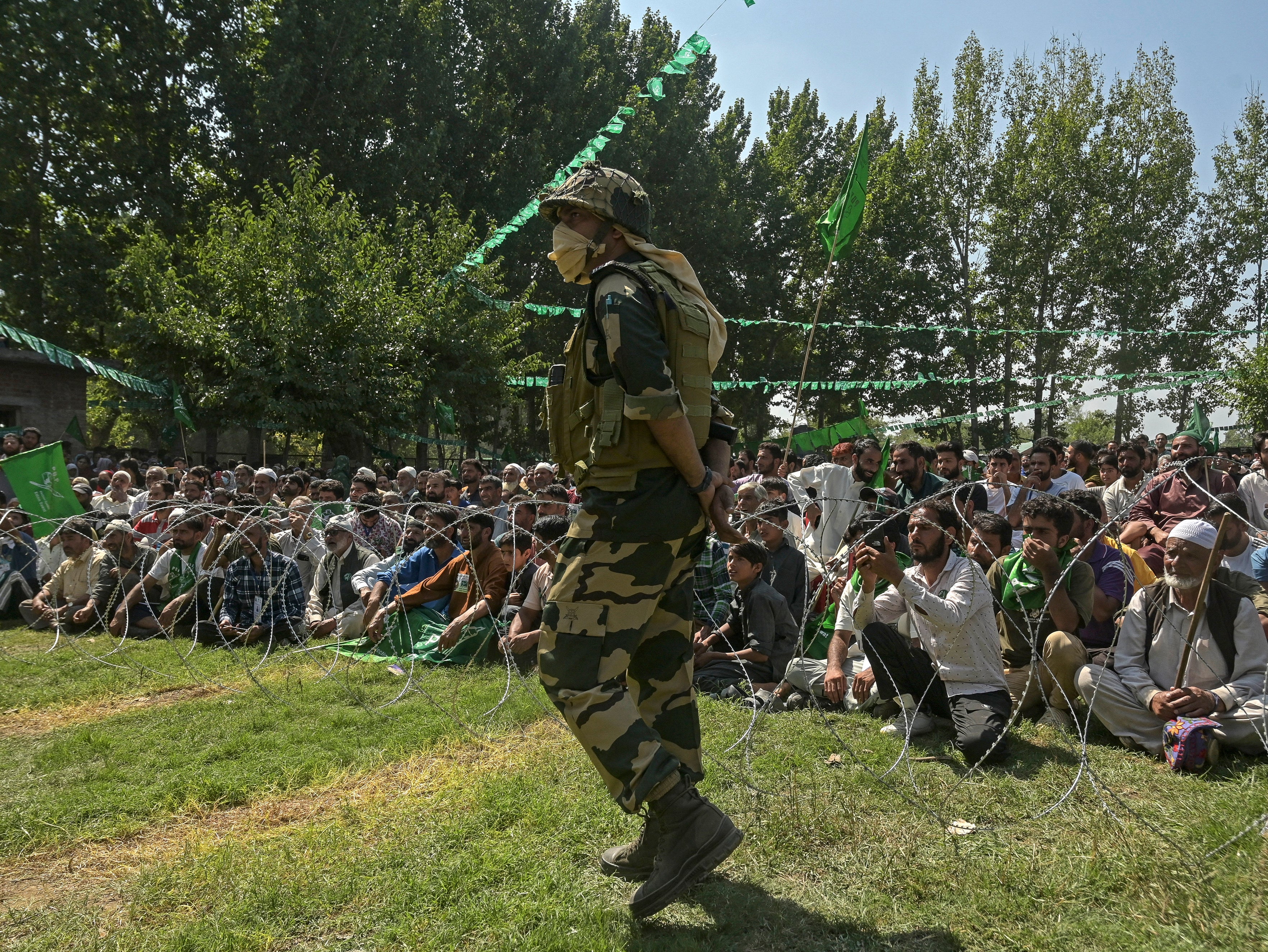 An election campaign rally in Pulwama, Kashmir