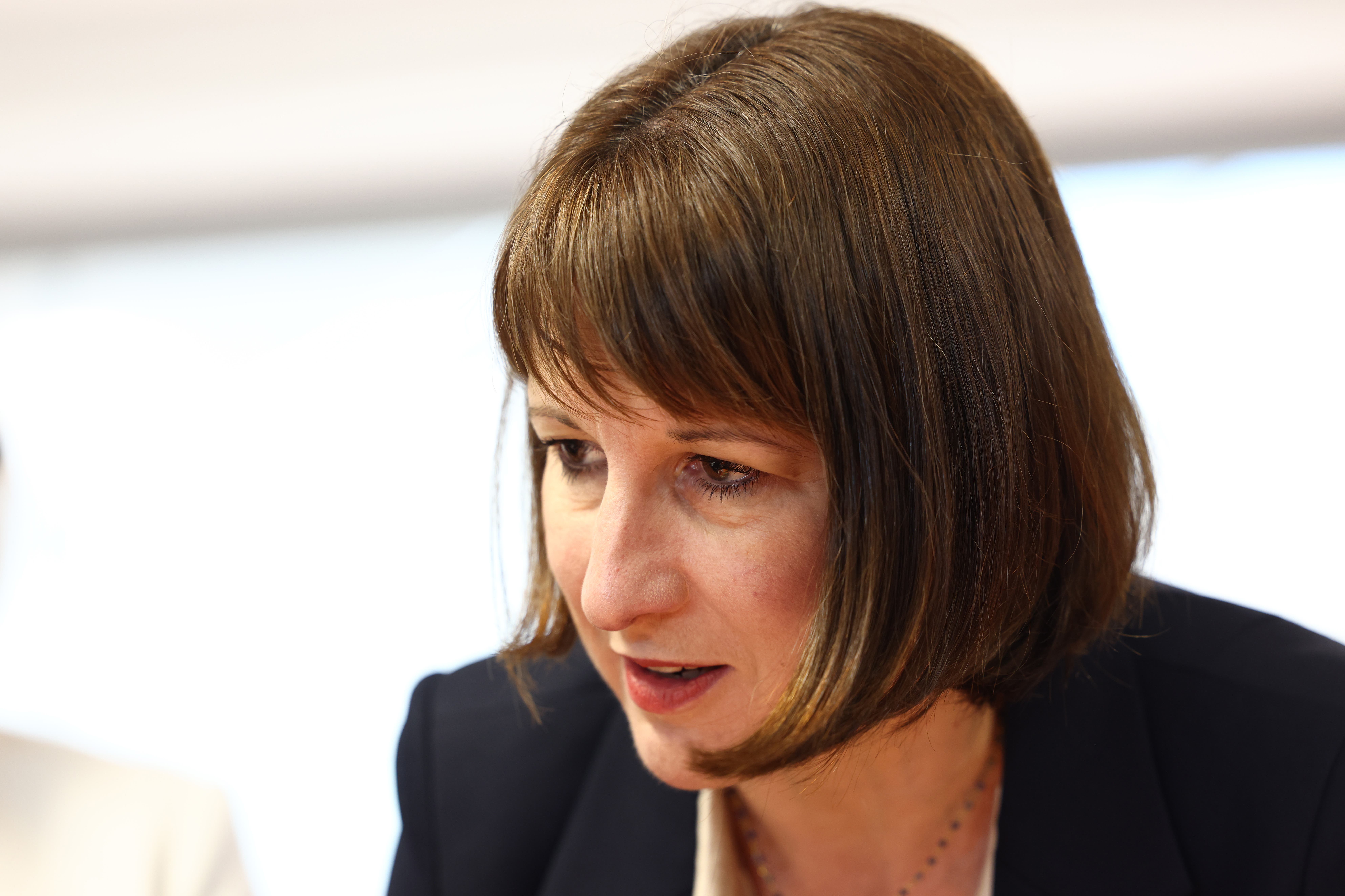 Chancellor of the Exchequer Rachel Reeves speaks to students during a visit to Silverstone University Technical College in Towcester (Darren Staples/PA)