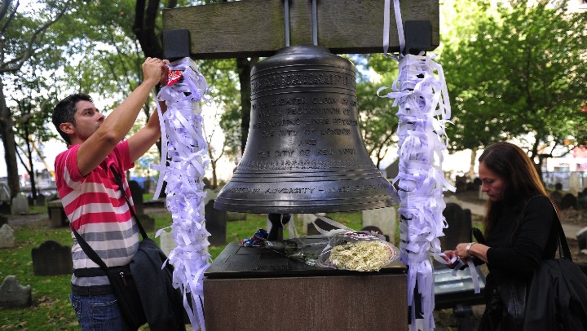 Watch: Bell of Hope marks exact moment first plane hit World Trade Center on 9/11