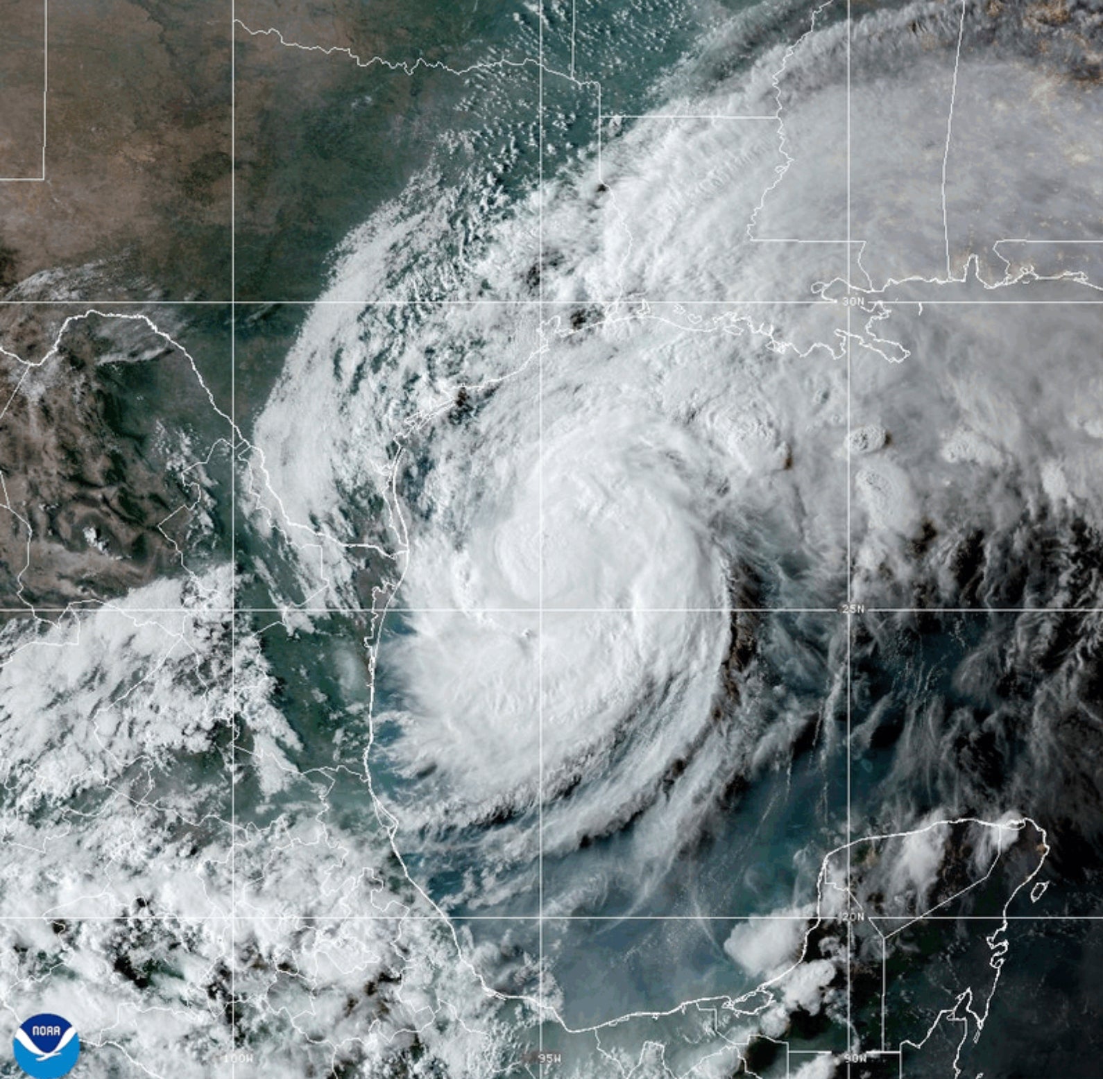 A satellite image shows Hurricane Francine in the Gulf of Mexico on Tuesday night. Several Louisiana schools have closed on Wednesday and Thursday in advance of the storm. Hurricane Francine will make landfall later this afternoon or evening.