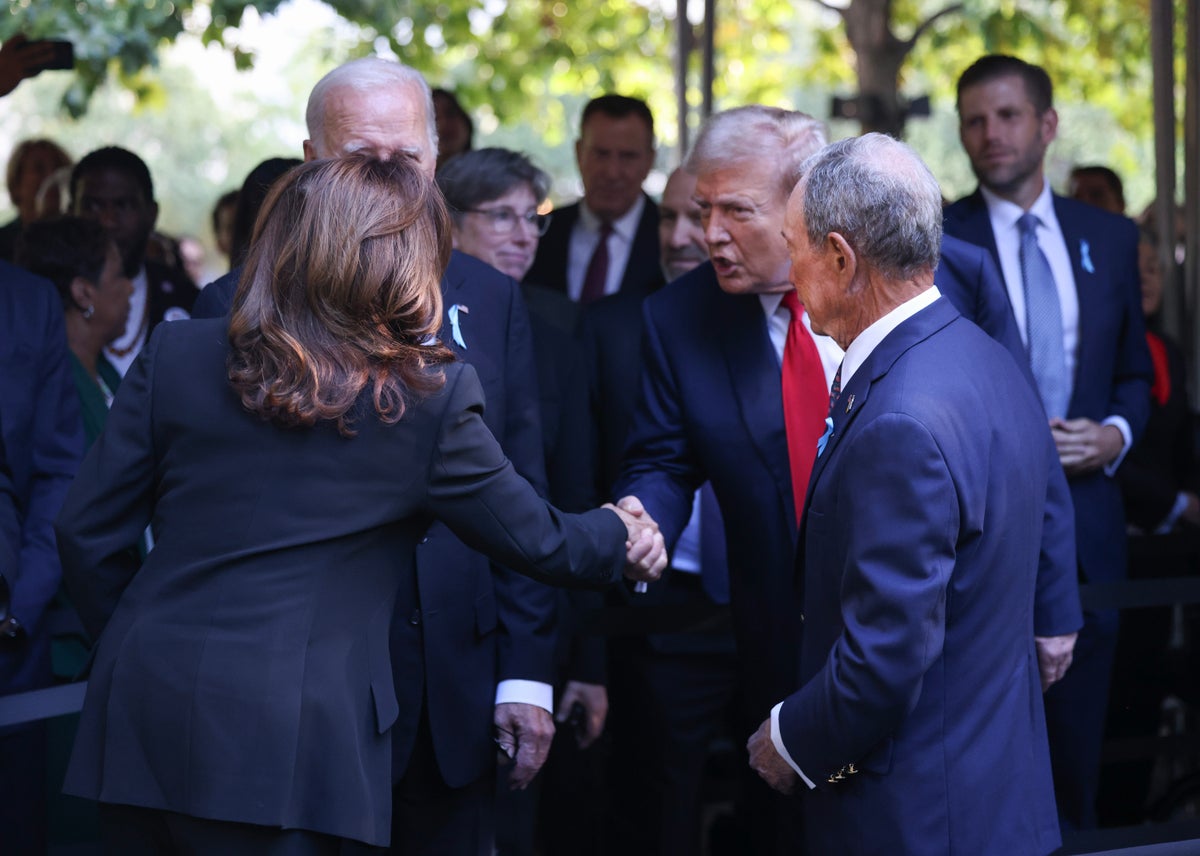 Kamala Harris and Donald Trump reunite after contentious debate at 9/11 memorial ceremony