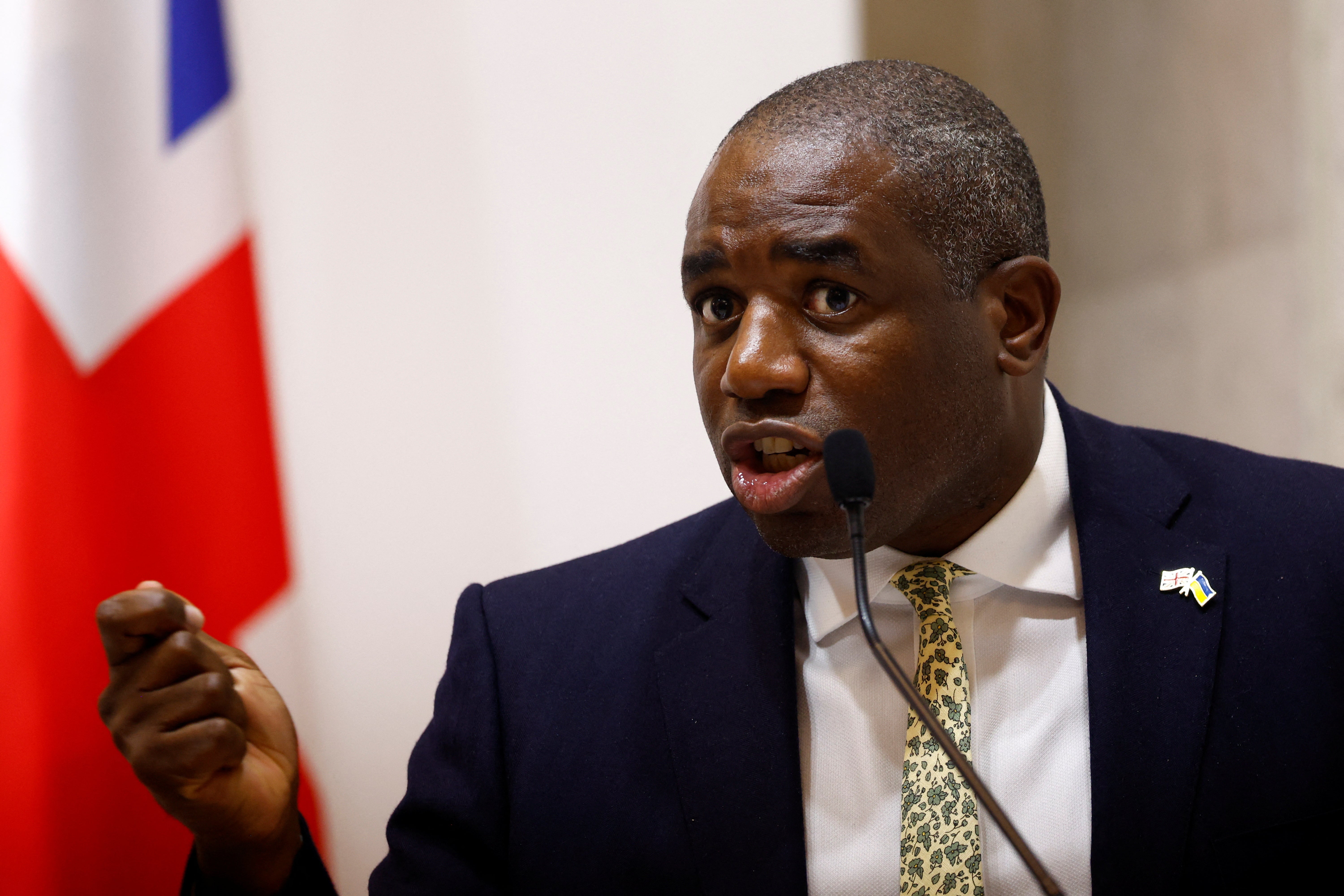 Foreign secretary David Lammy during a joint press conference with U.S. Secretary of State Antony Blinken in Ukraine