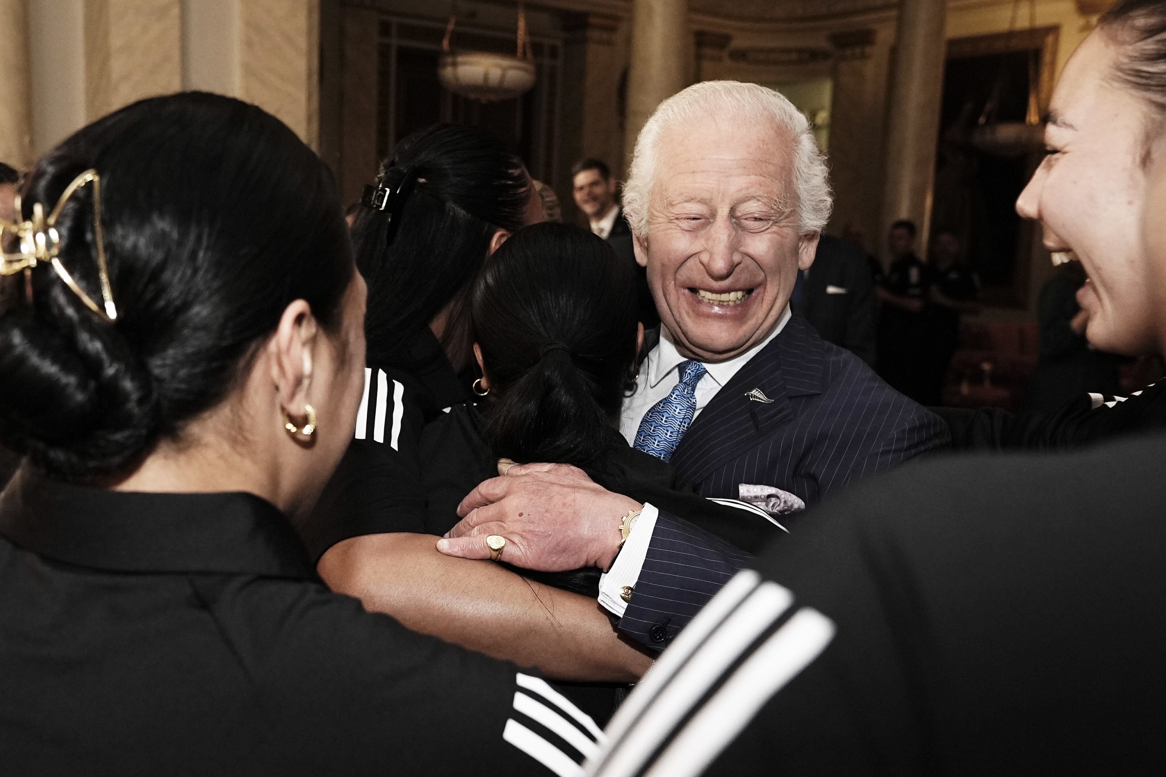 Charles met the New Zealand women's rugby team at Buckingham Palace (Aaron Chown/PA)