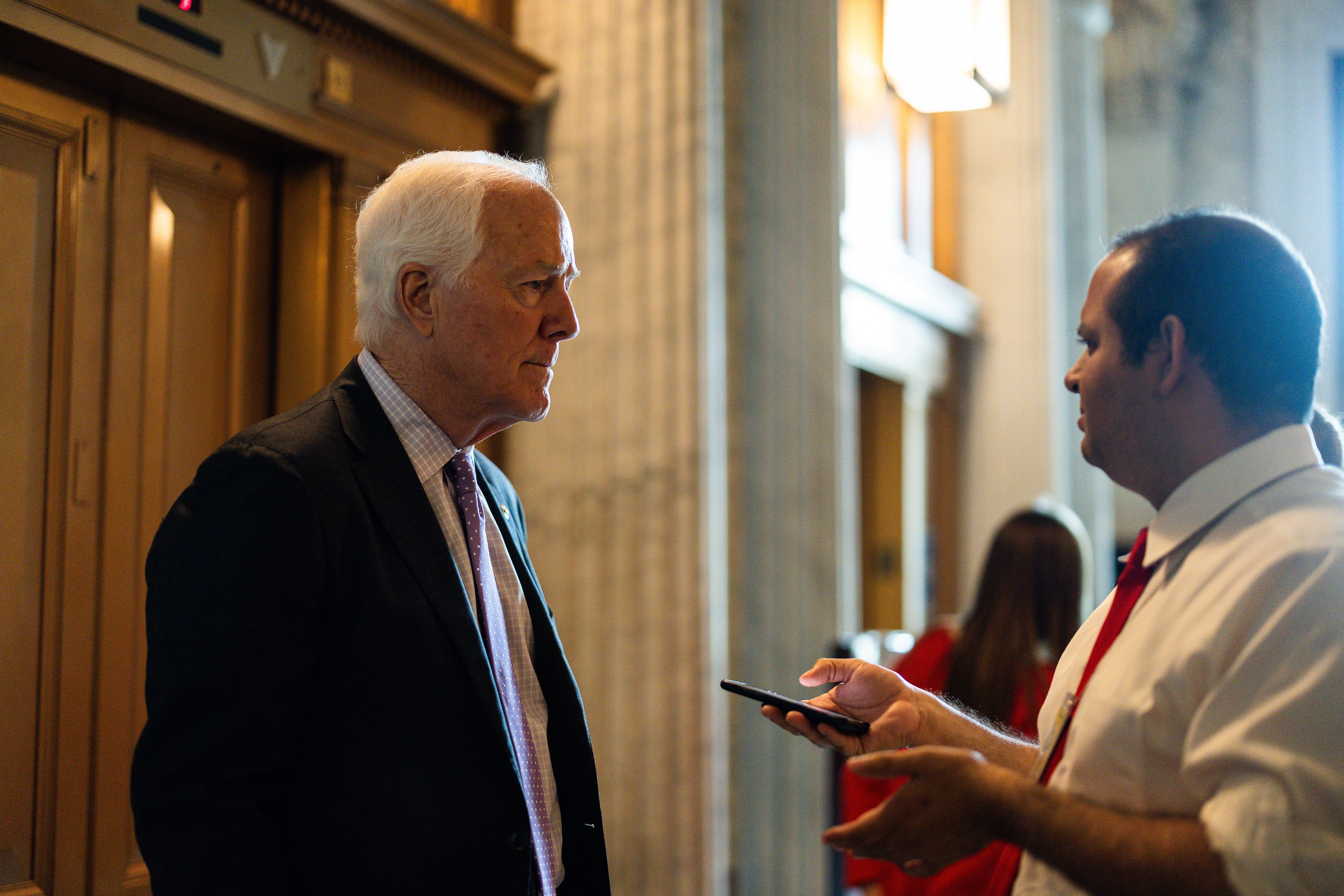 Sen. John Cornyn (R-TX) refused to answer questions about Trump’s remarks about Haitian migrants eating pets in Ohio.