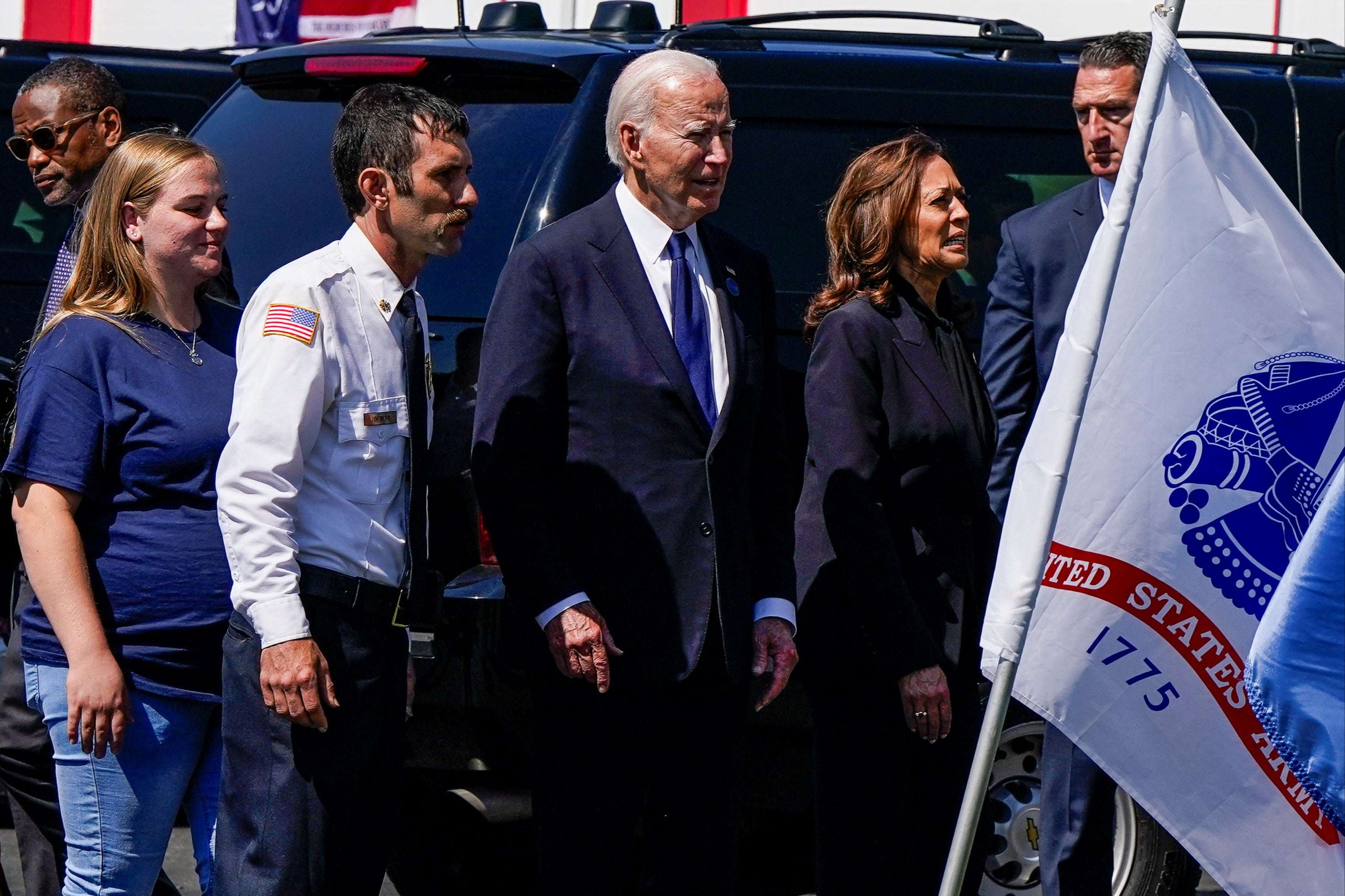 Biden and Harris previously attended a memorial service in New York City on Wednesday morning to honor the victims of the 9/11 attacks