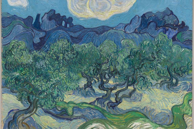 <p>Vincent Van Gogh, ‘Olive Trees with the Alpilles in the Background’, 1889</p>
