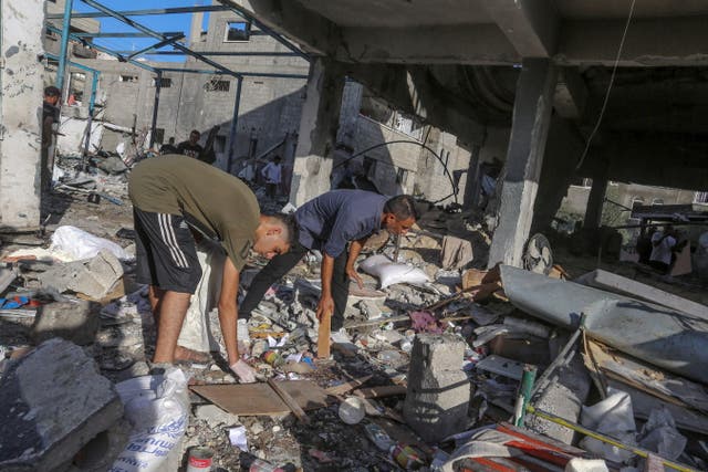 <p>Aftermath of the Israeli airstrike on UN school sheltering displaced Palestinians in Gaza  </p>