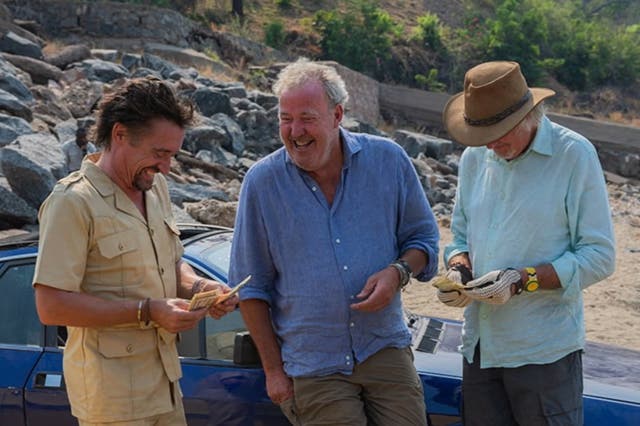 <p>Richard Hammond, Jeremy Clarkson and James May in the final ‘Grand Tour’</p>