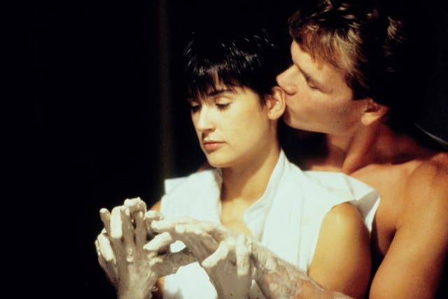 <p>Gone to pottery: Demi Moore and Patrick Swayze in the 1990 blockbuster ‘Ghost’ </p>