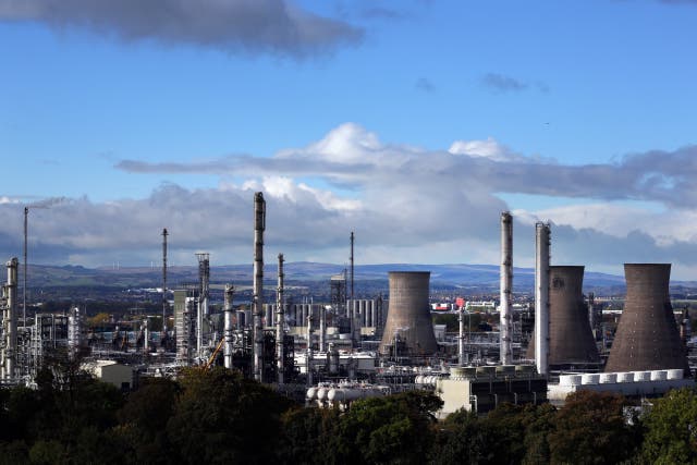 <p>The oil refinery at Grangemouth is to close next year (PA)</p>