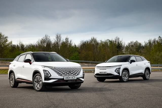 <p>Omoda 5 (left) and the Omoda E5 (right), two of Chinese car maker Chery’s most popular UK cars</p>