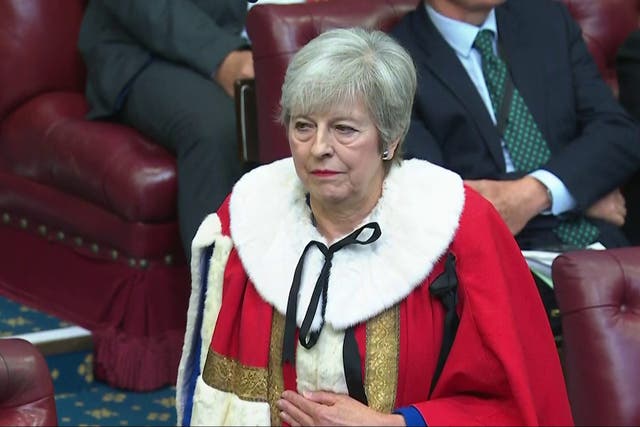 Former prime minister Theresa May has taken her seat in the House of Lords (House of Lords/PA)