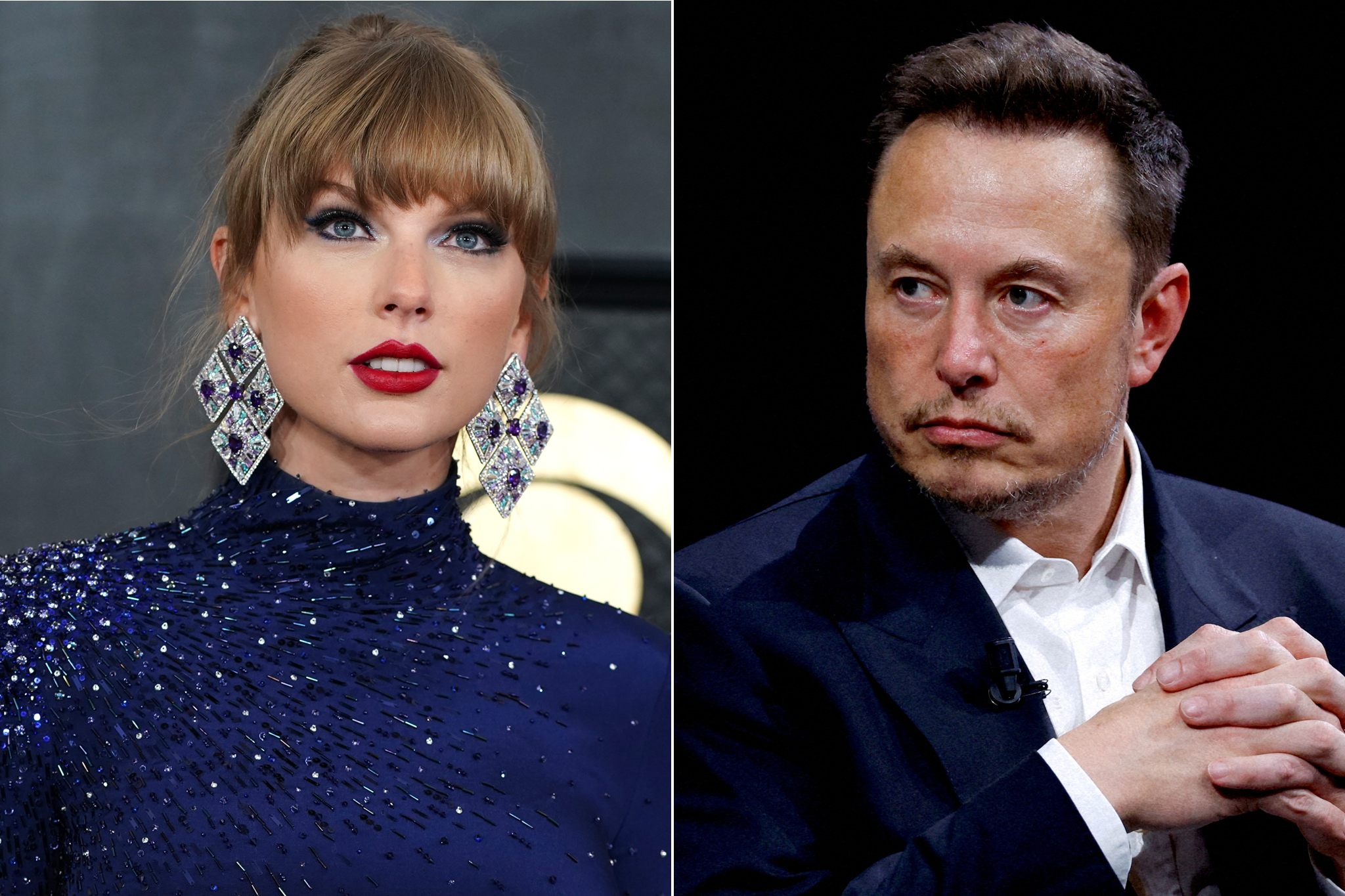 Taylor Swift Elon Musk split
AP a6da9a2182784c579ce9e387​ebf7676d.jpg
Reuters 2024-09-08T020438Z_21255​64226_RC2FK1A28IR7_RTRMA​DP_3_XAI-TESLA.JPG