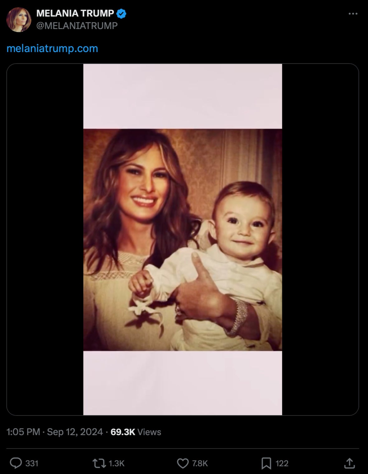 Melania’s heartfelt post about Barron growing up on X/Twitter