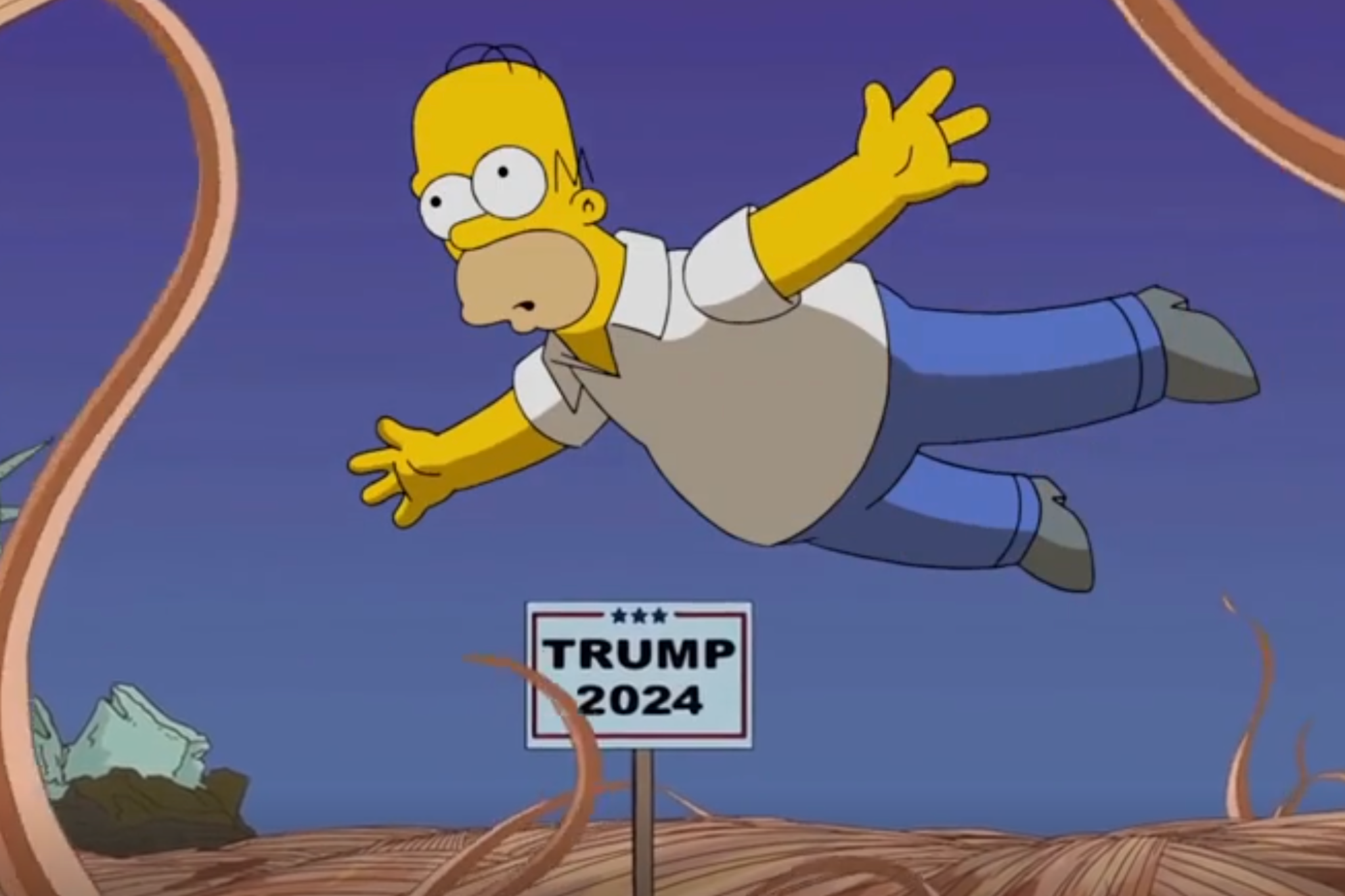 Homer in the ‘Trumptastic Journey’ episode of ‘The Simpsons’