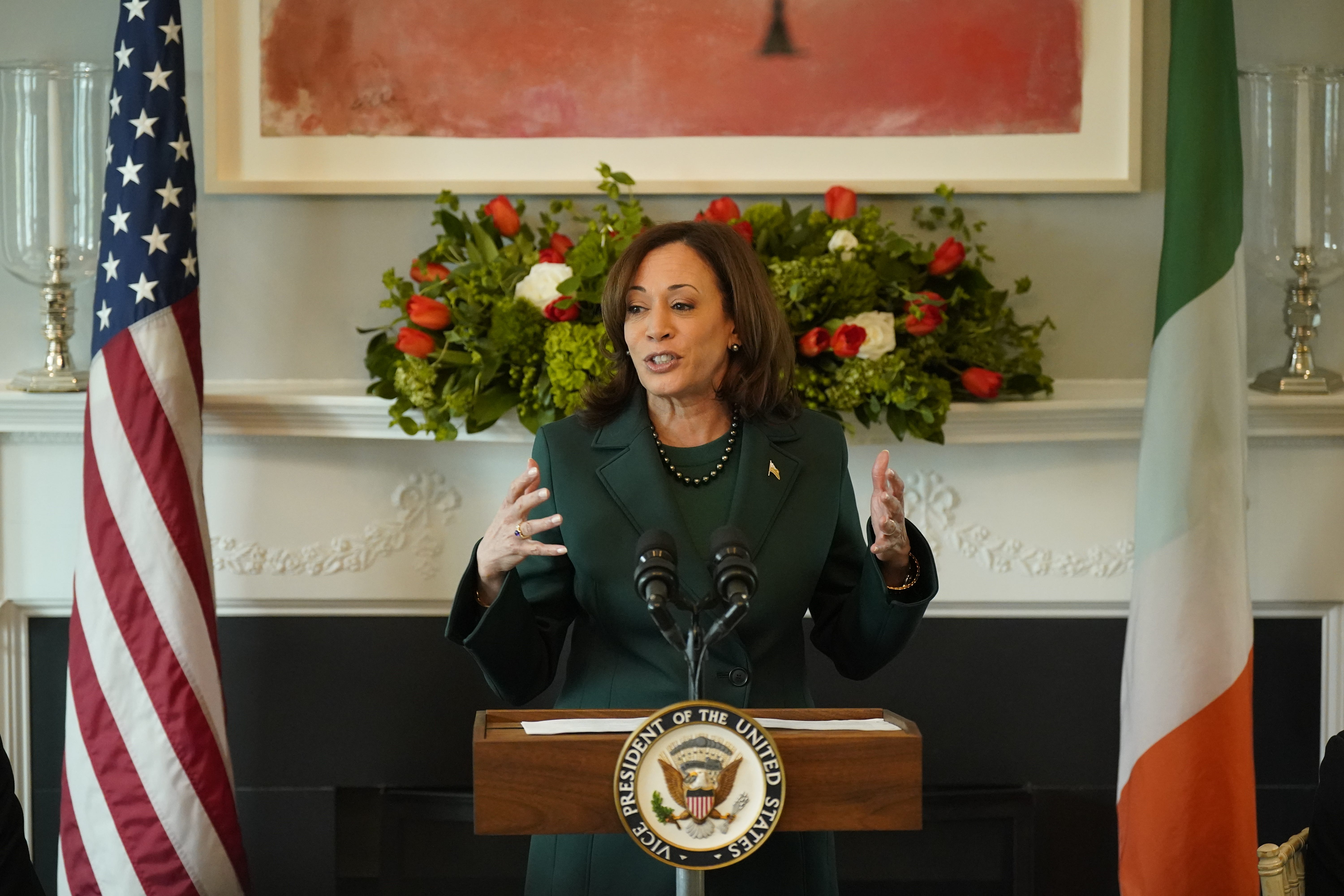 US Vice President Kamala Harris debated with former president Donald Trump on Tuesday (Niall Carson/PA)