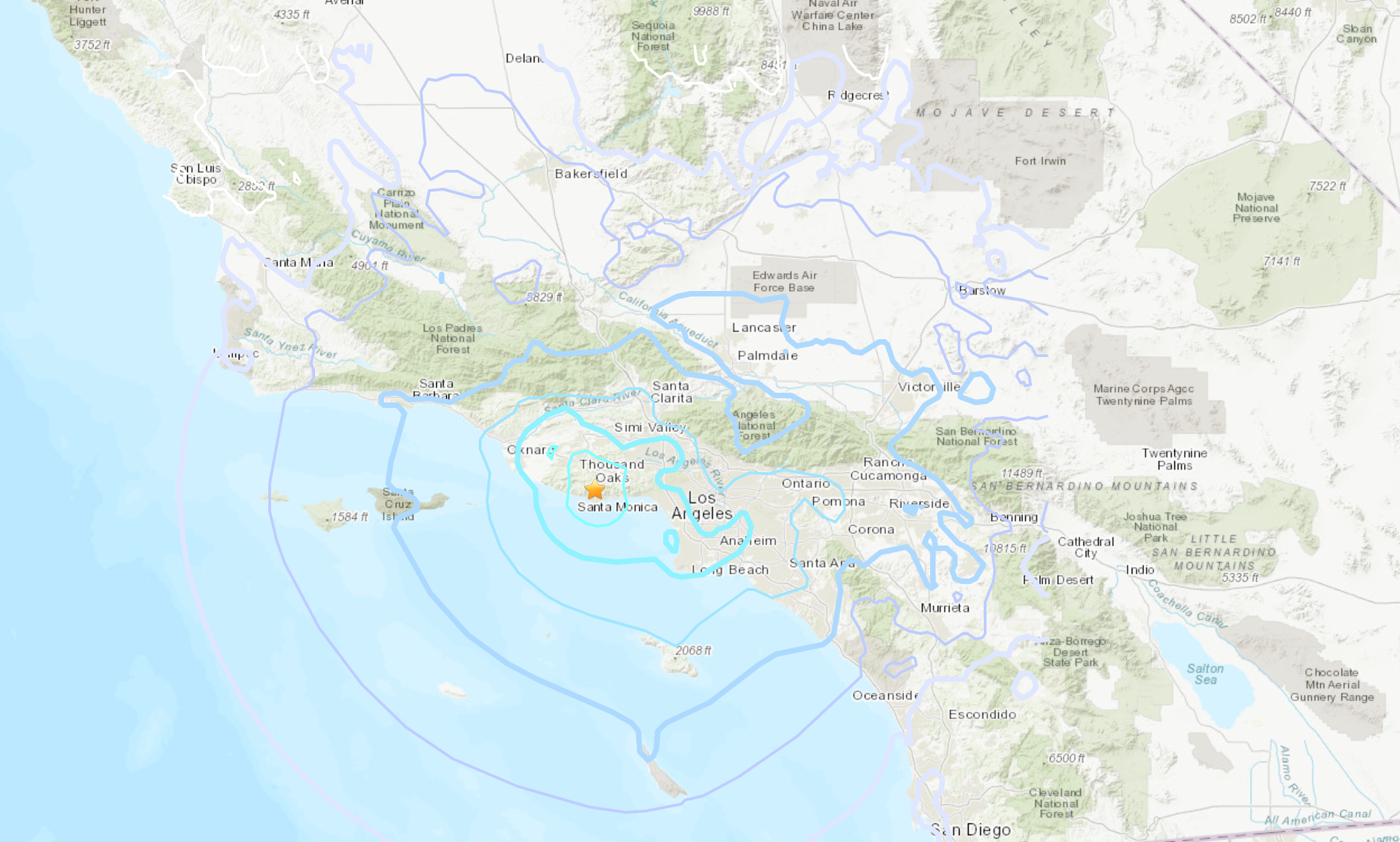 A map from the U.S. Geological Survey shows the earthquake’s center. The tremor was reported with a preliminary magnitude of 4.7, according to the agency. Multiple residents took to social media to share the news.